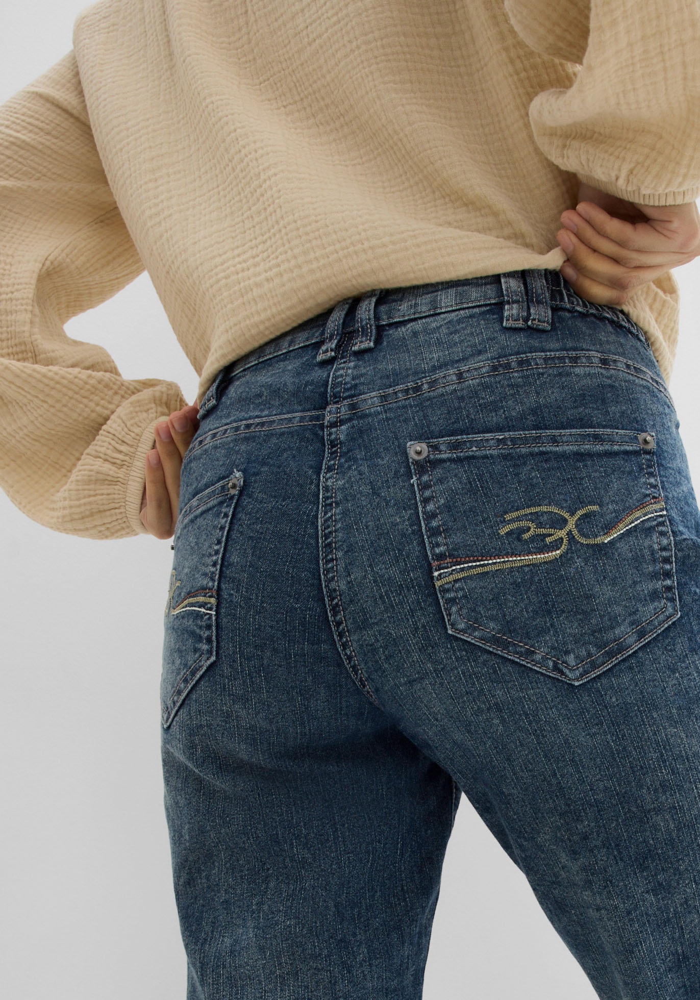 bonprix Jeans capri 1 figurformende Passform, Regular Fit, mit Komfort-Stretch