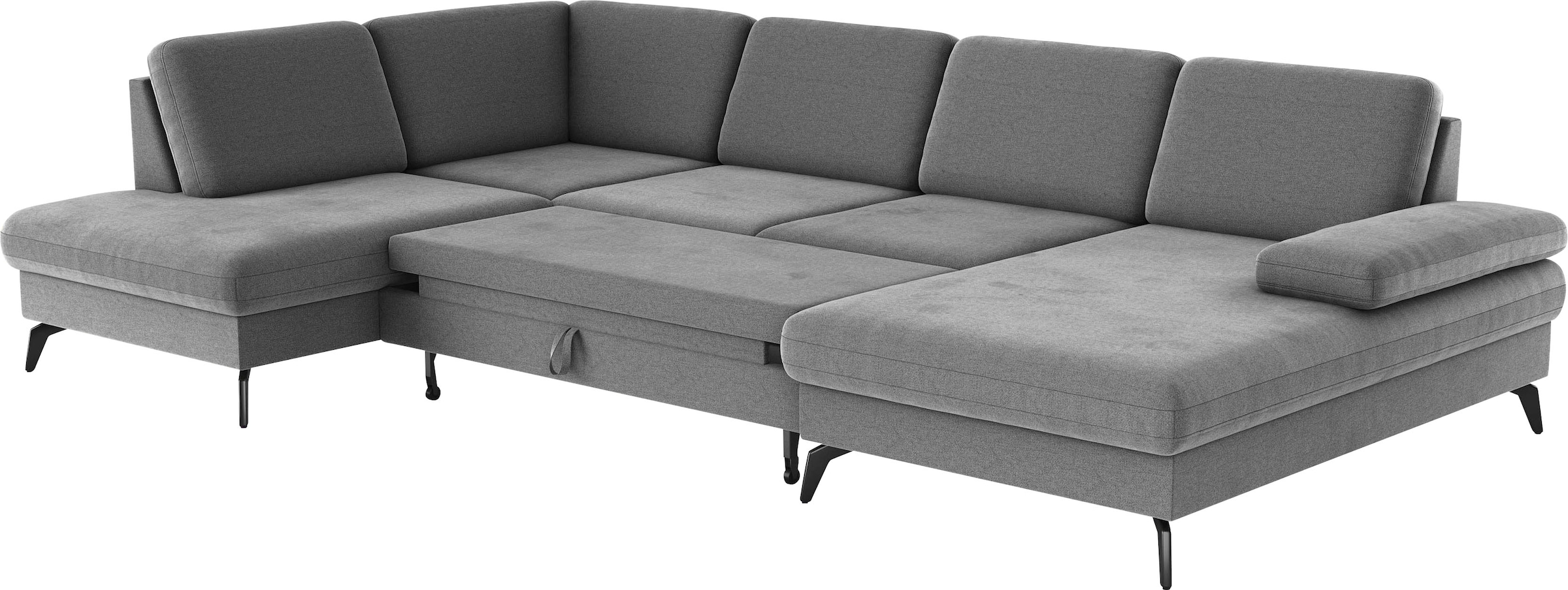 sit&more Wohnlandschaft »Morris U-Form, inkl. Sitztiefenverstellung«, wahlweise mit Armteilverstellung, Bettfunktion & Bettkasten