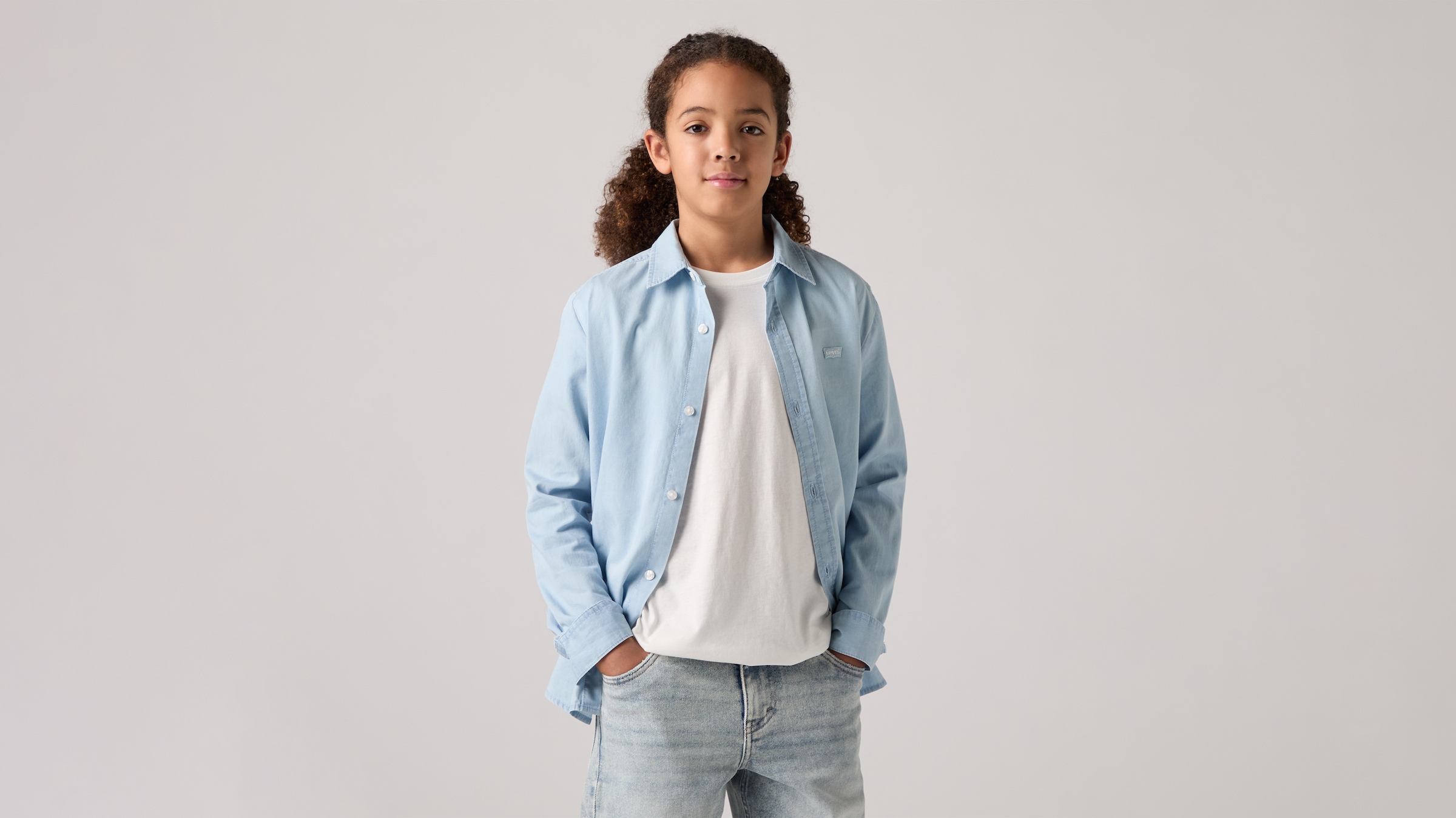 Image of Levis Kids Jeanshemd "LVB BATTERY HOUSEMARK SHIRT" mit Logo Stickerei