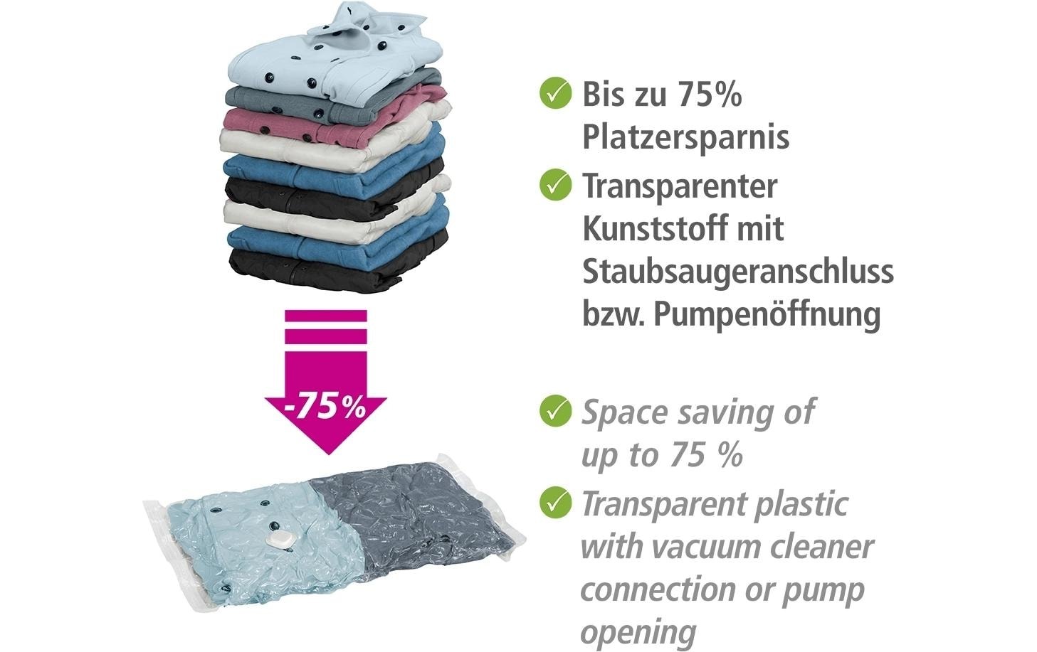 WENKO Sacs sous vide »Reise-Set 40 cm/50 cm x 60 cm/70 cm, 6 Stück«