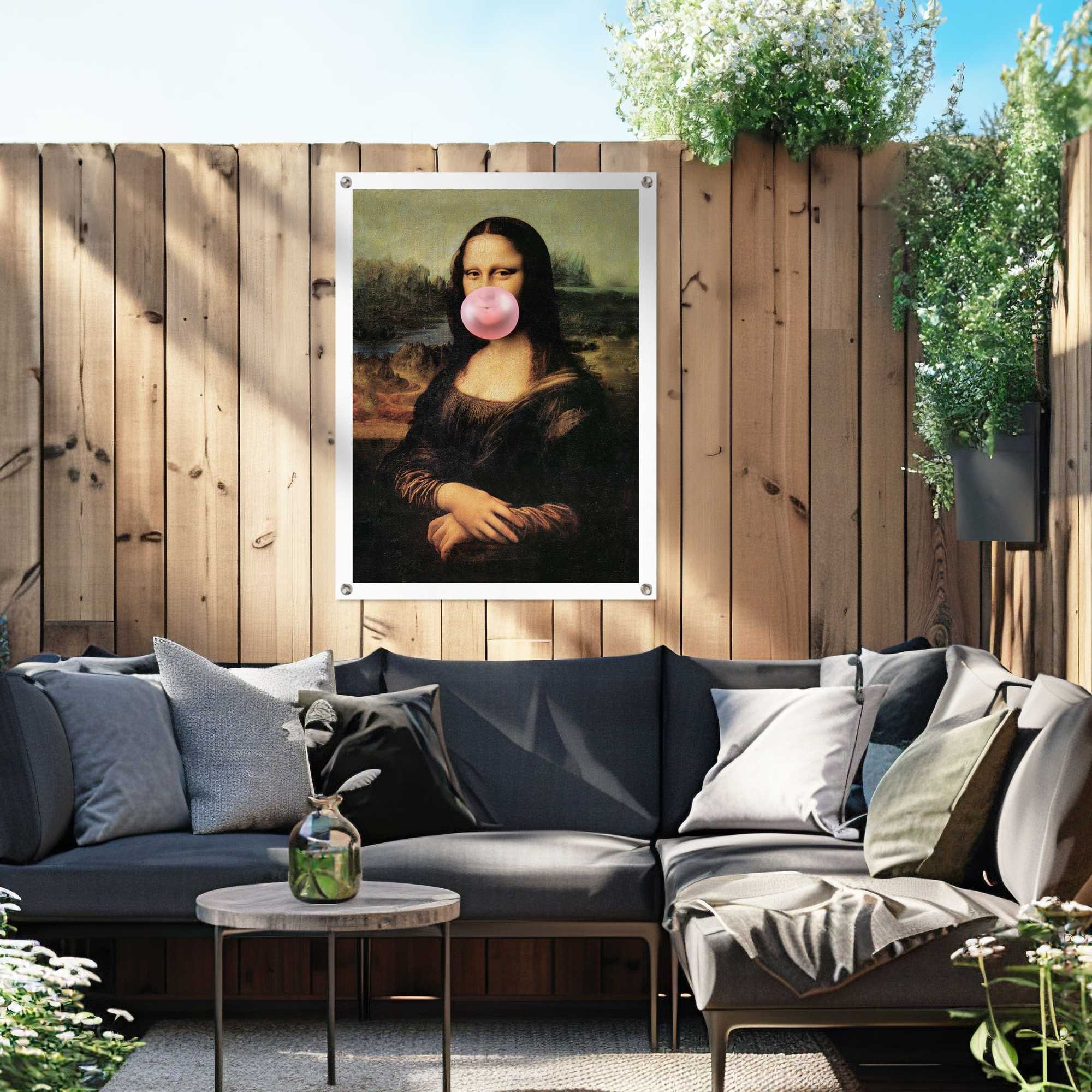 Reinders! Poster »Mona Lisa - bubblegum« Garten - Leonardo da Vinci - Kaugummi - Braun - Leinwand - Humor