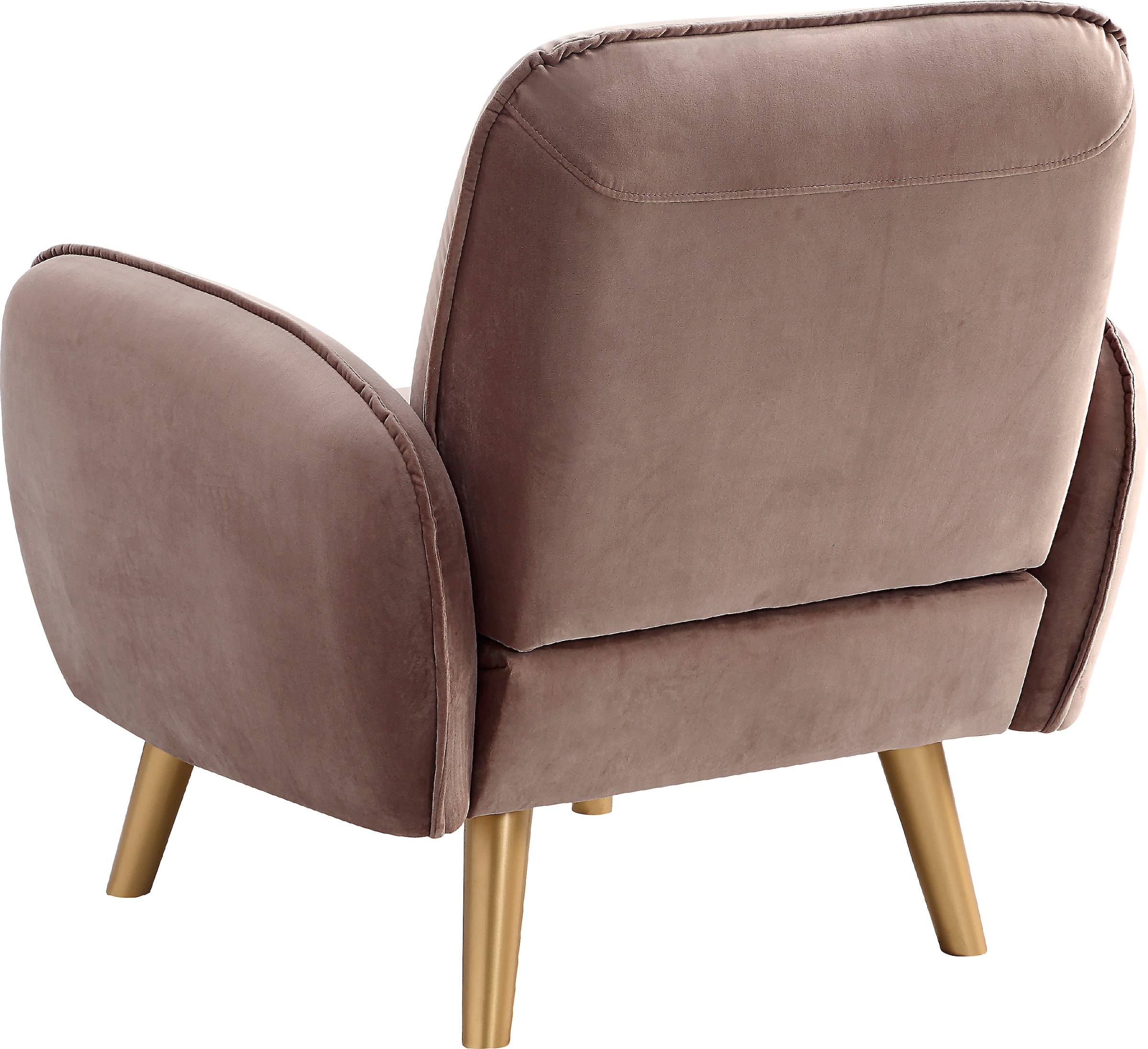 ATLANTIC home collection Sessel »Ben«, mit Welleunterfederung, inkl. Dekokissen und goldfarbenene Massivholzfüsse