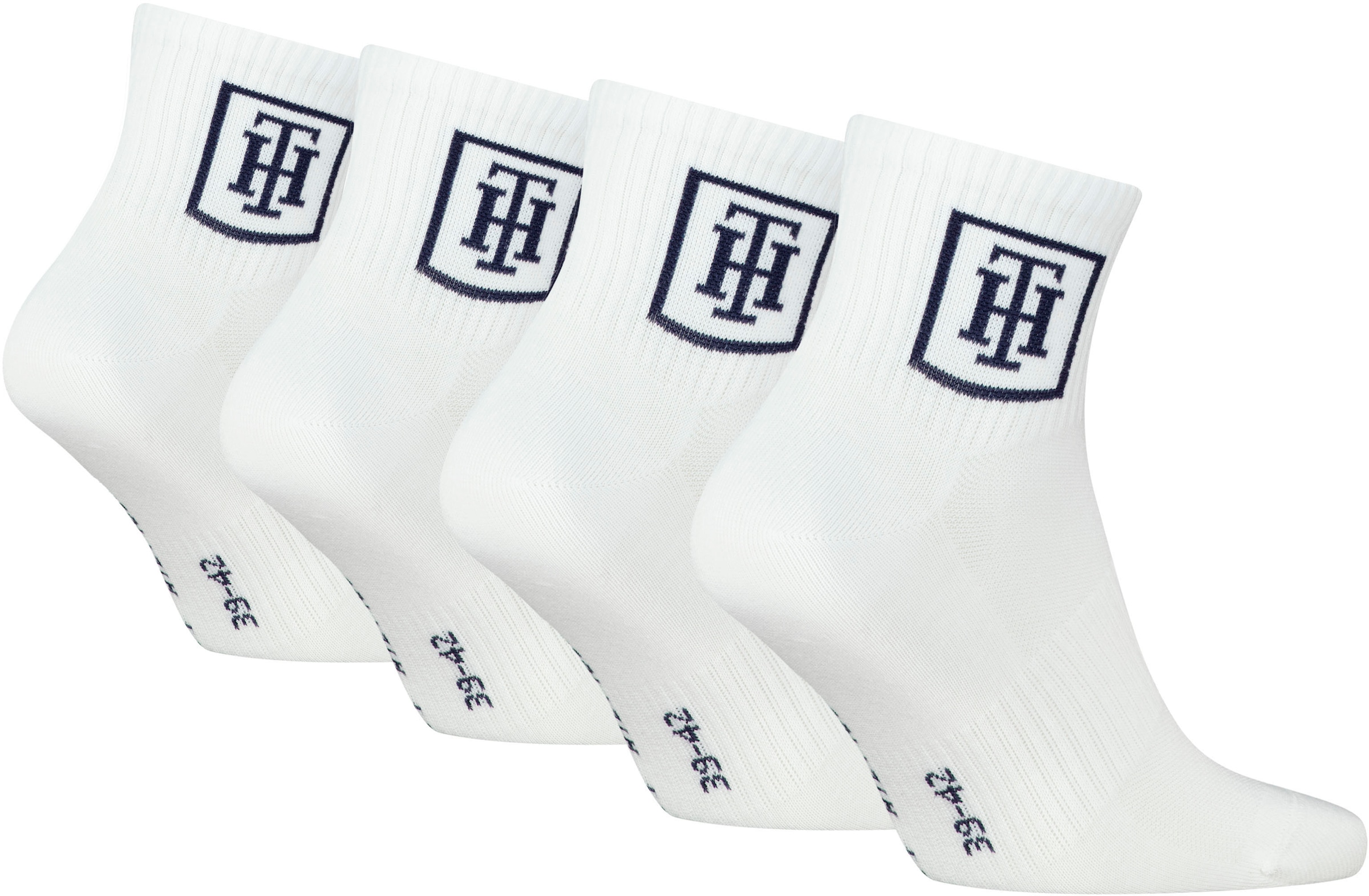 Tommy Hilfiger Kurzsocken, Quarter-Socks mit Mesh-Front für Atmungsaktivität