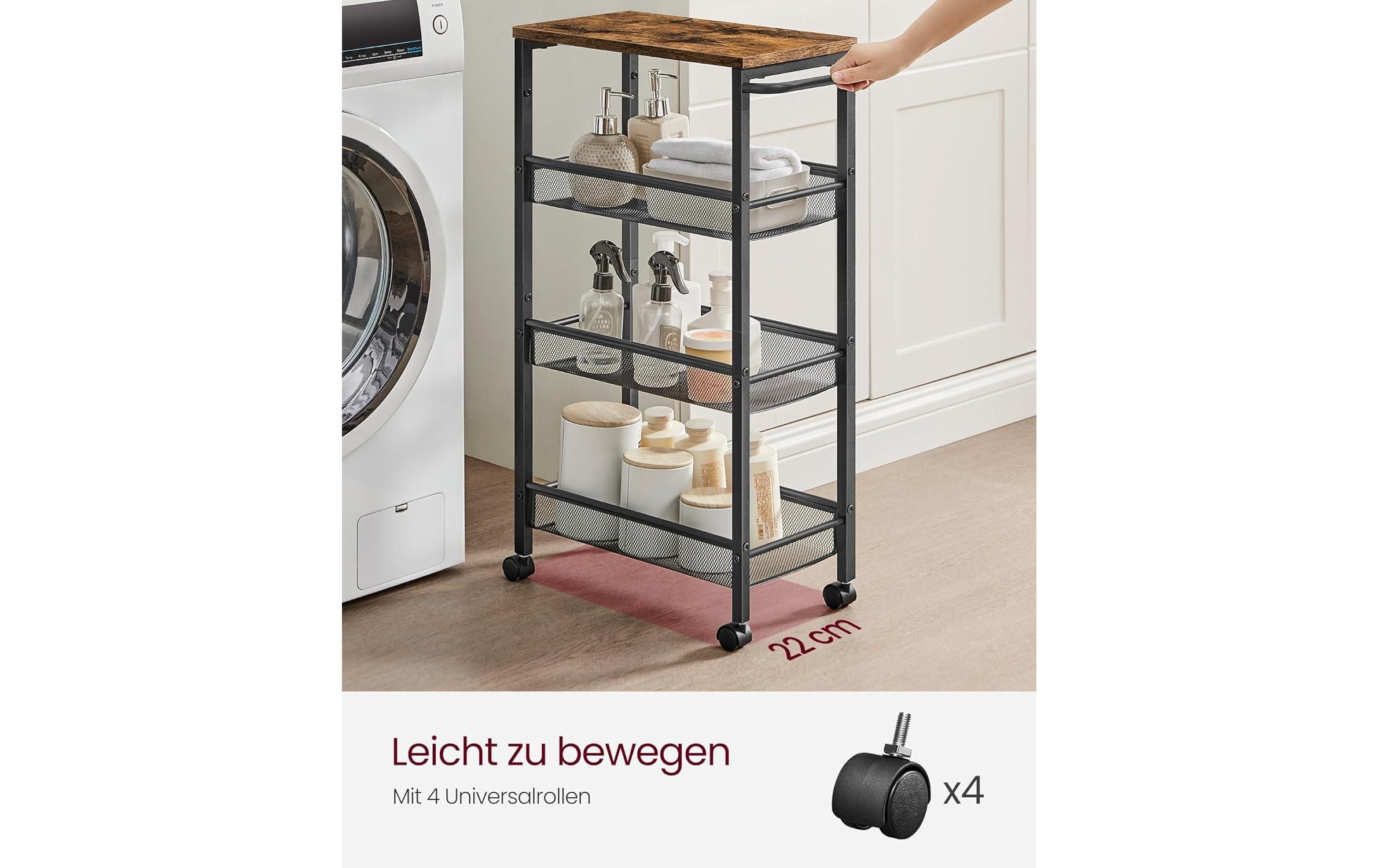 VASAGLE Chariot à roulettes »Industrial 45.4 x 77 x 13 cm«