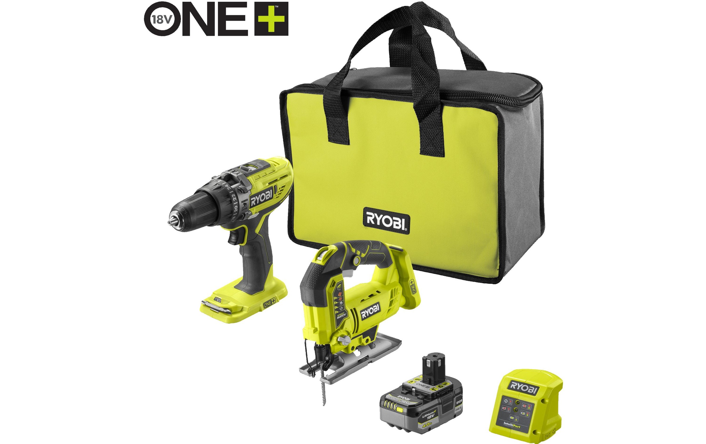 Image of RYOBI Akku-Bohrschrauber "Akku-Kombo-Kit 2er R18CK3PJ-1 x 40S"