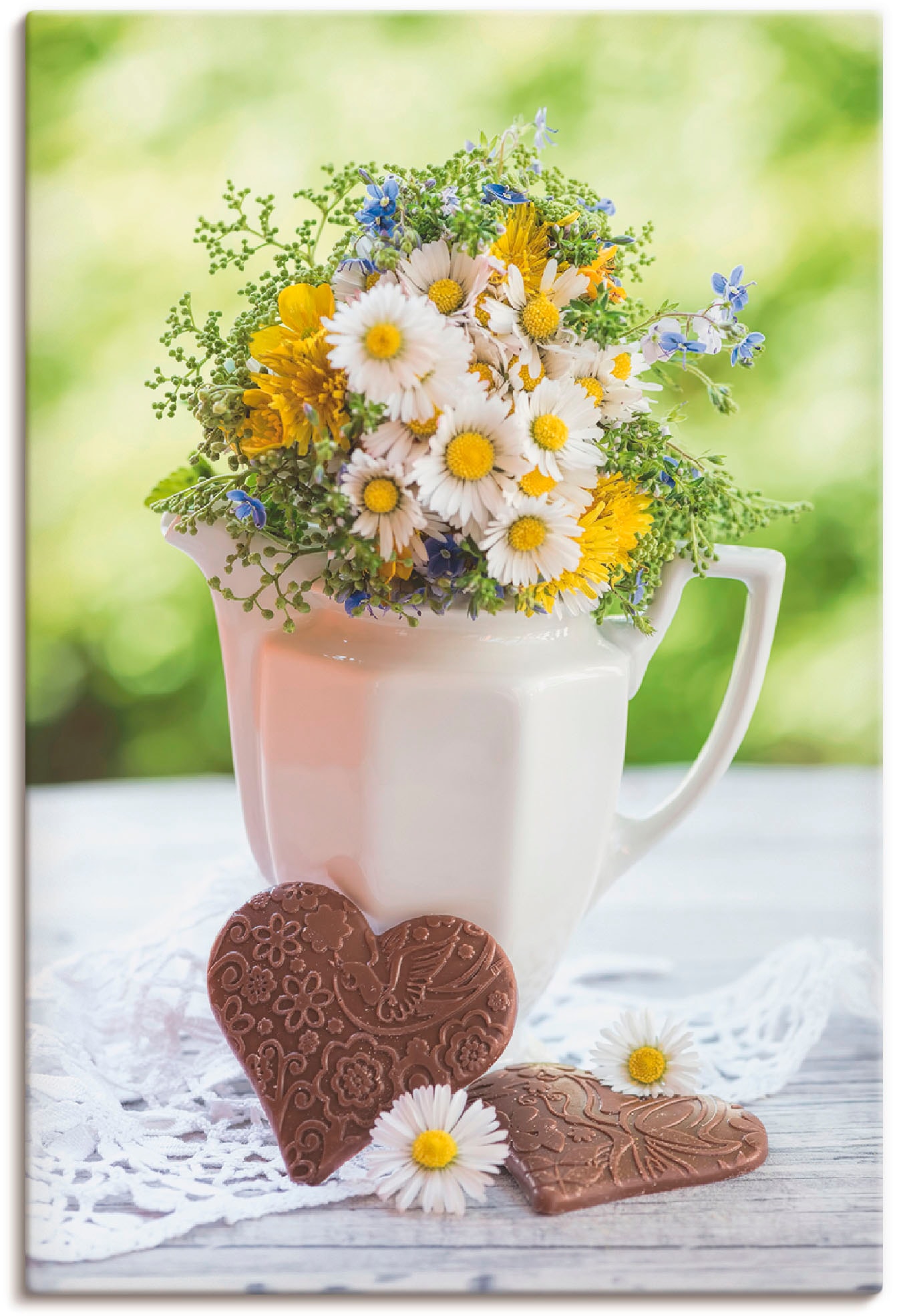 Image of Artland Leinwandbild "Aus Liebe zum Frühling" Vasen & Töpfe 1 Stk. tlg. auf Holzrahmen gespannt