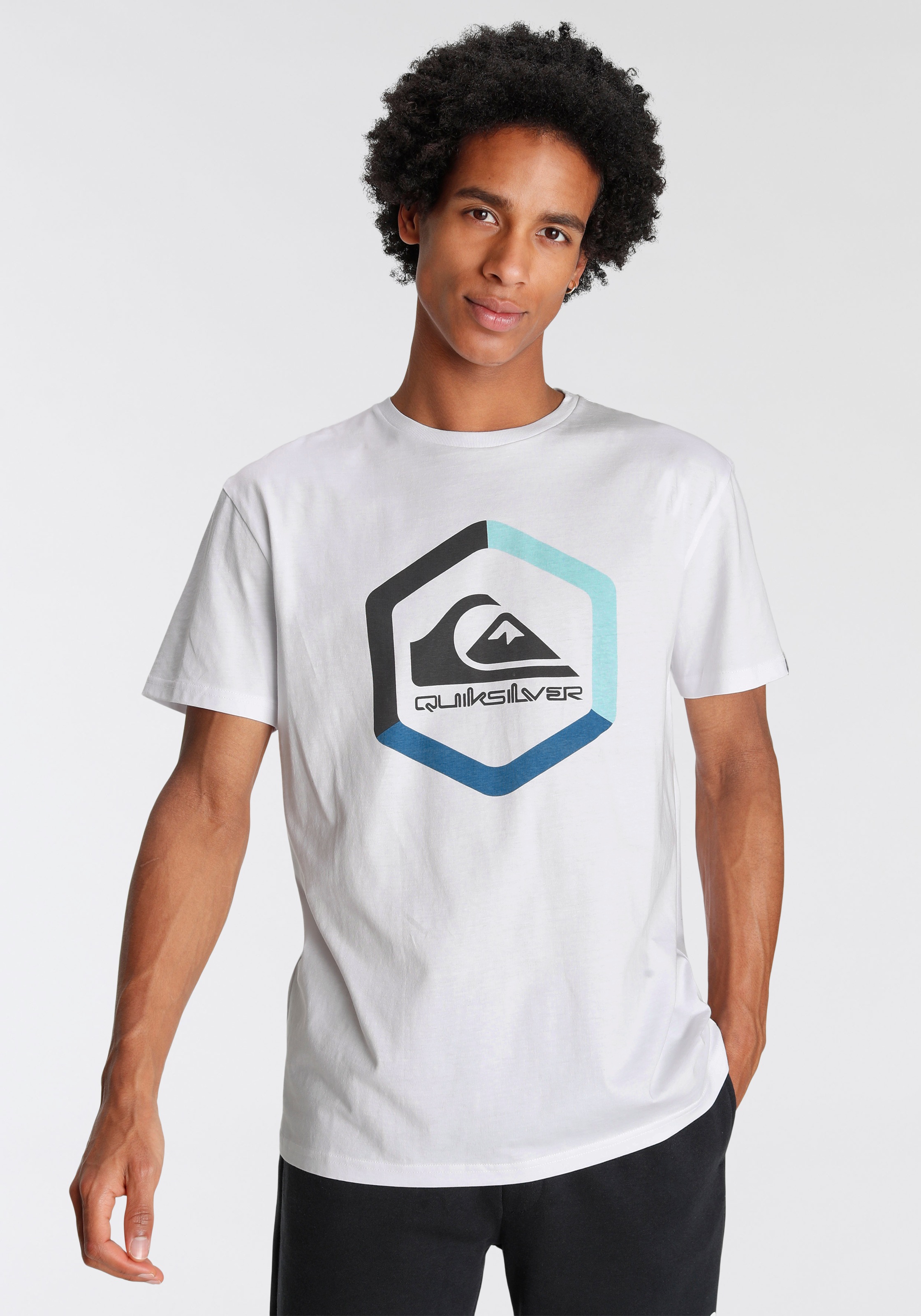 Quiksilver T-Shirt »Herren Doppelpack mit Logodruck«, (Packung, 2 tlg., 2er-Pack)