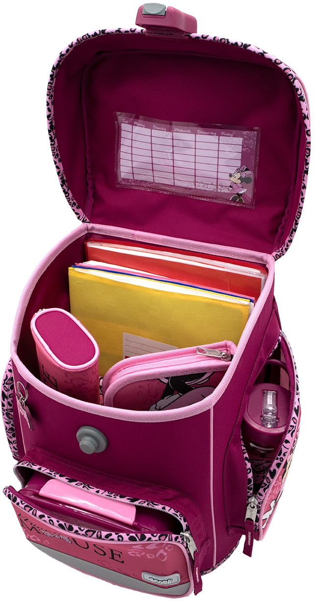 Scooli Schulranzen »EasyFit, Minnie Mouse Happy Girl, Pink«, Reflektoren