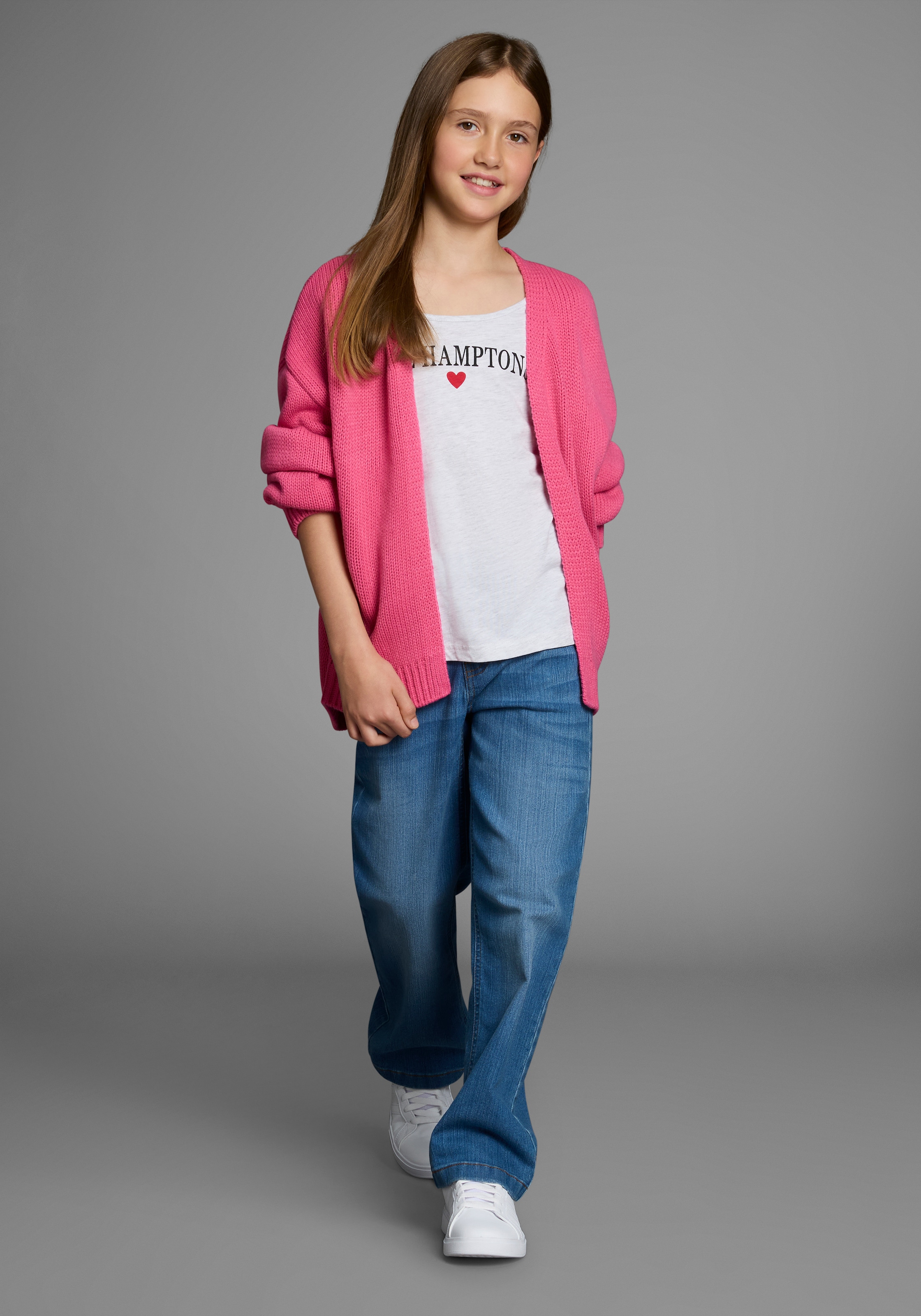 Bruno Banani Veste en tricot »Cardigan, Strickjacke in offener weiter Form« NEU: BRUNO BANANI für TEENS! Lockerer, weicher Strick