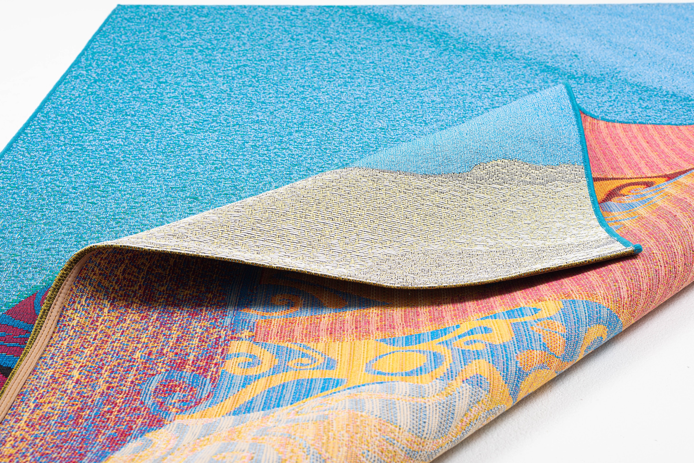 Sansibar Teppich »Rantum Beach SA-018« rechteckig 5 mm Höhe Flachgewebe, modernes Design, Surfboards, In- und Outdoor geeignet