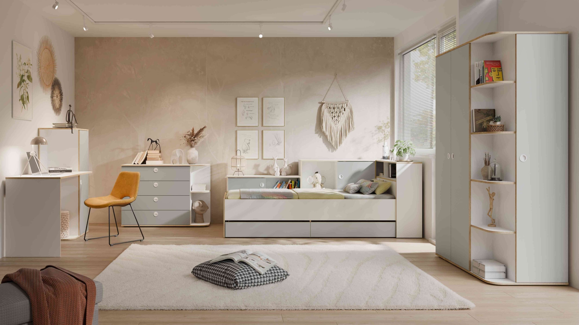 Home affaire Commode »ELLETE Schrank mit 4 Schubladen und 2 offene Fächer, Breite 116 cm« Sideboard mit viel Stauraum, Masse B/T/H: 116/42/82,7 cm