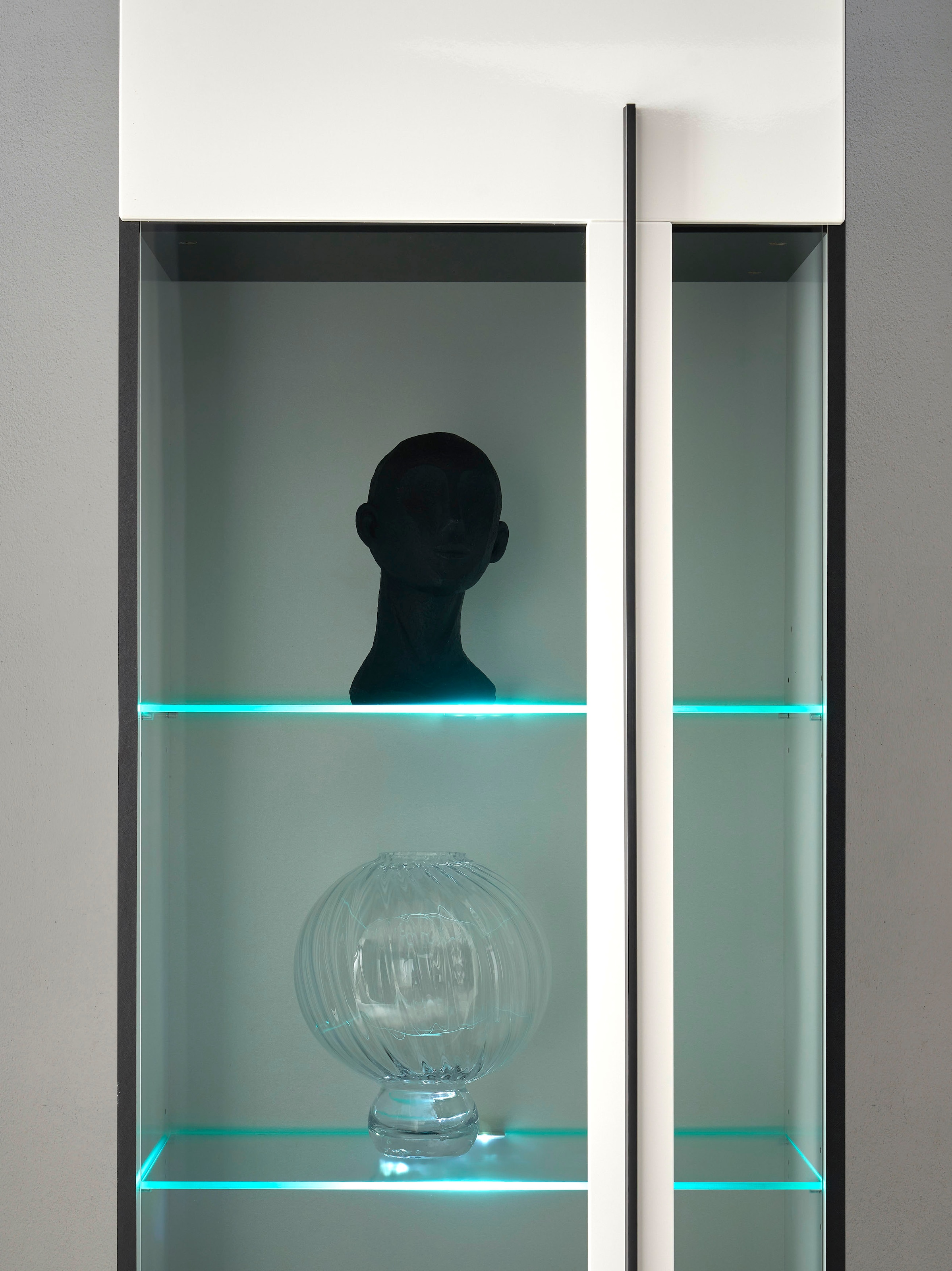 INOSIGN Wohnwand »Cantara, moderne Anbauwand, Wohnzimmer-Set, in Eiche Evoke oder Weiss«, (Set), enthält eine Vitrine, ein Lowboard und zwei Wandboards