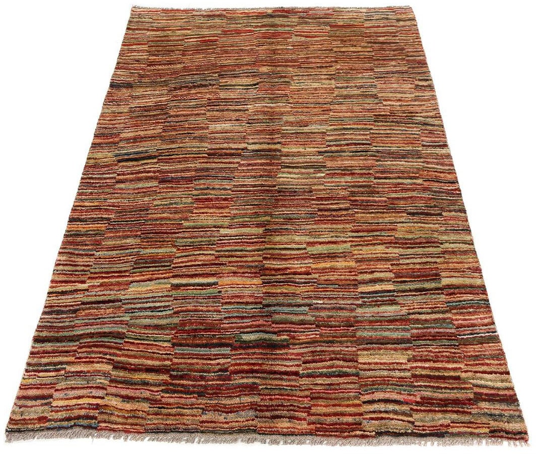 Wollteppich »Streifen Multicolore 178 x 114 cm«, rechteckig, 8 mm Höhe, Handgeknüpft