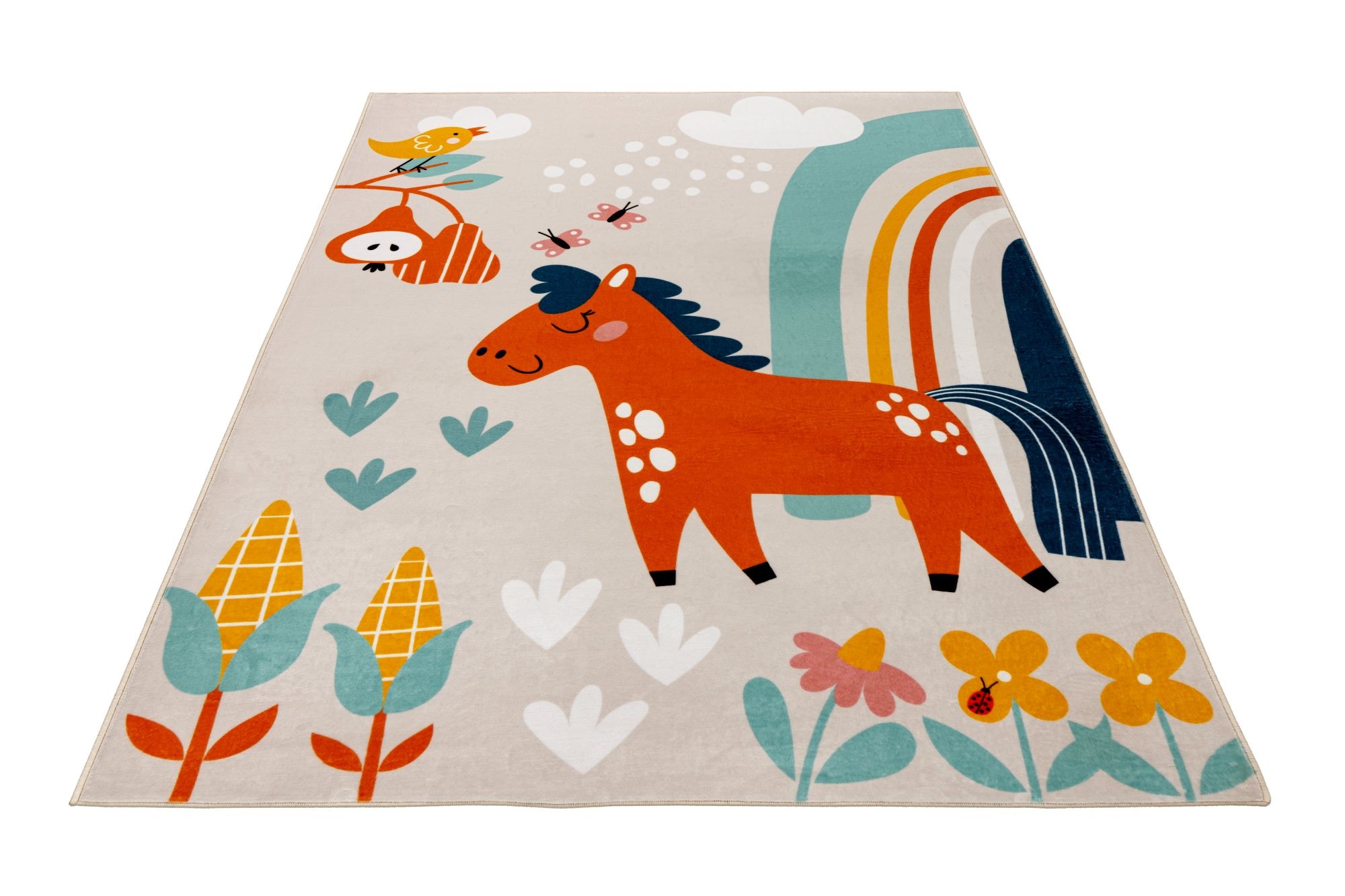 Obsession Tapis pour enfants »Magic Kids ML 107« Rectangulaire 8 mm Höhe motif cheval mignon, lavable, chambre d’enfant