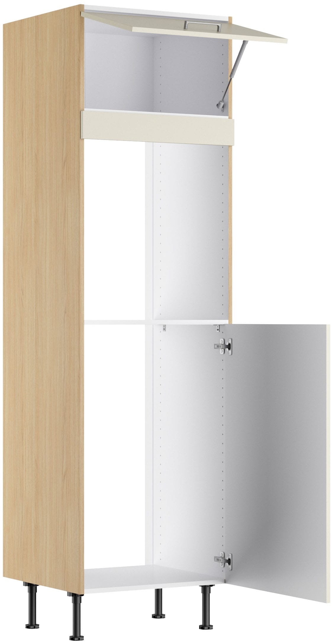 KOCHSTATION Four/réfrigérateur encastrable »KS-Lucy« Breite 60 cm, mit 1 Tür, 1 Klappe, Soft-Close, höhenverstellbare Füsse