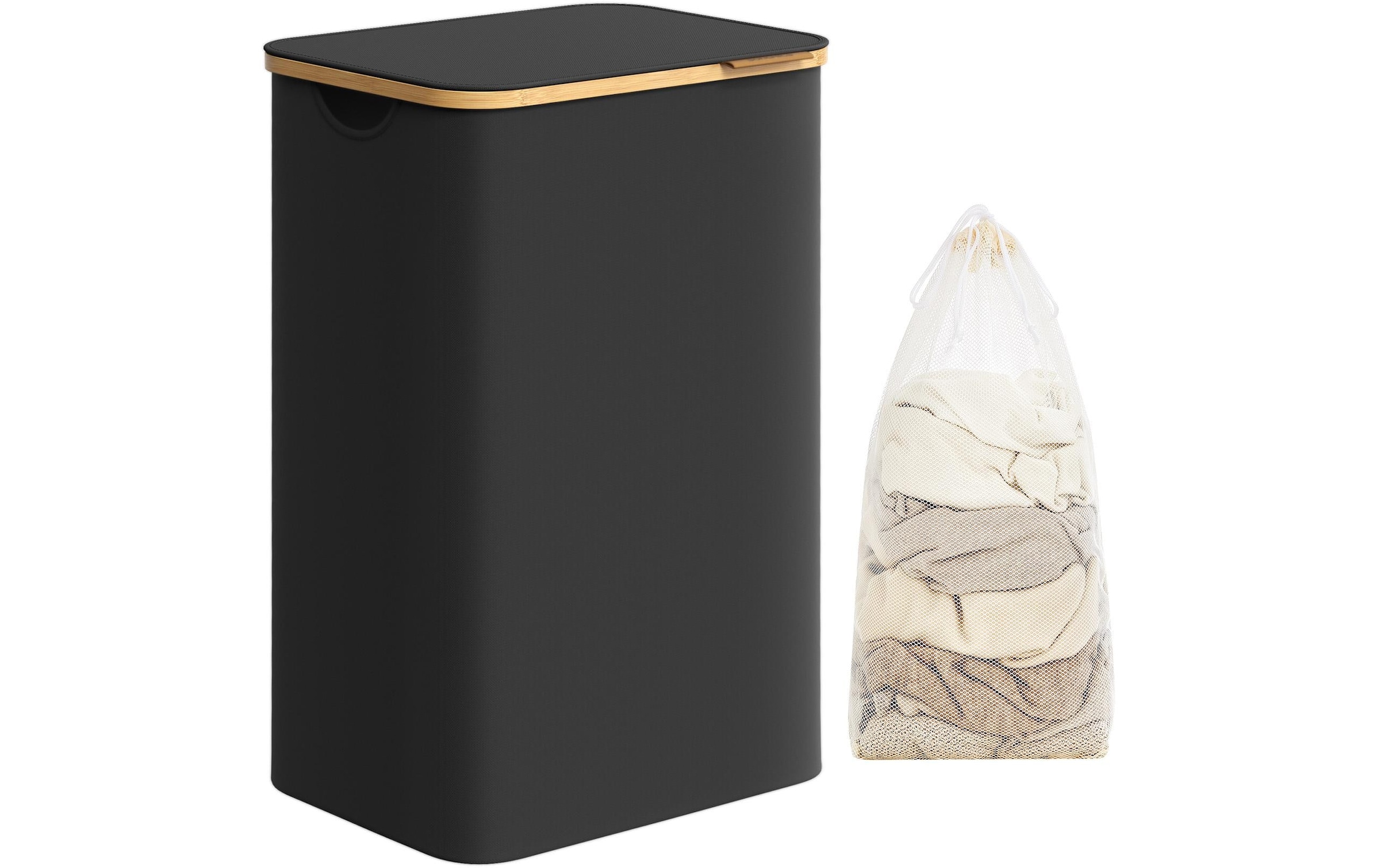 SONGMICS Wäschekorb »90 l, Schwarz«, (1 St.)