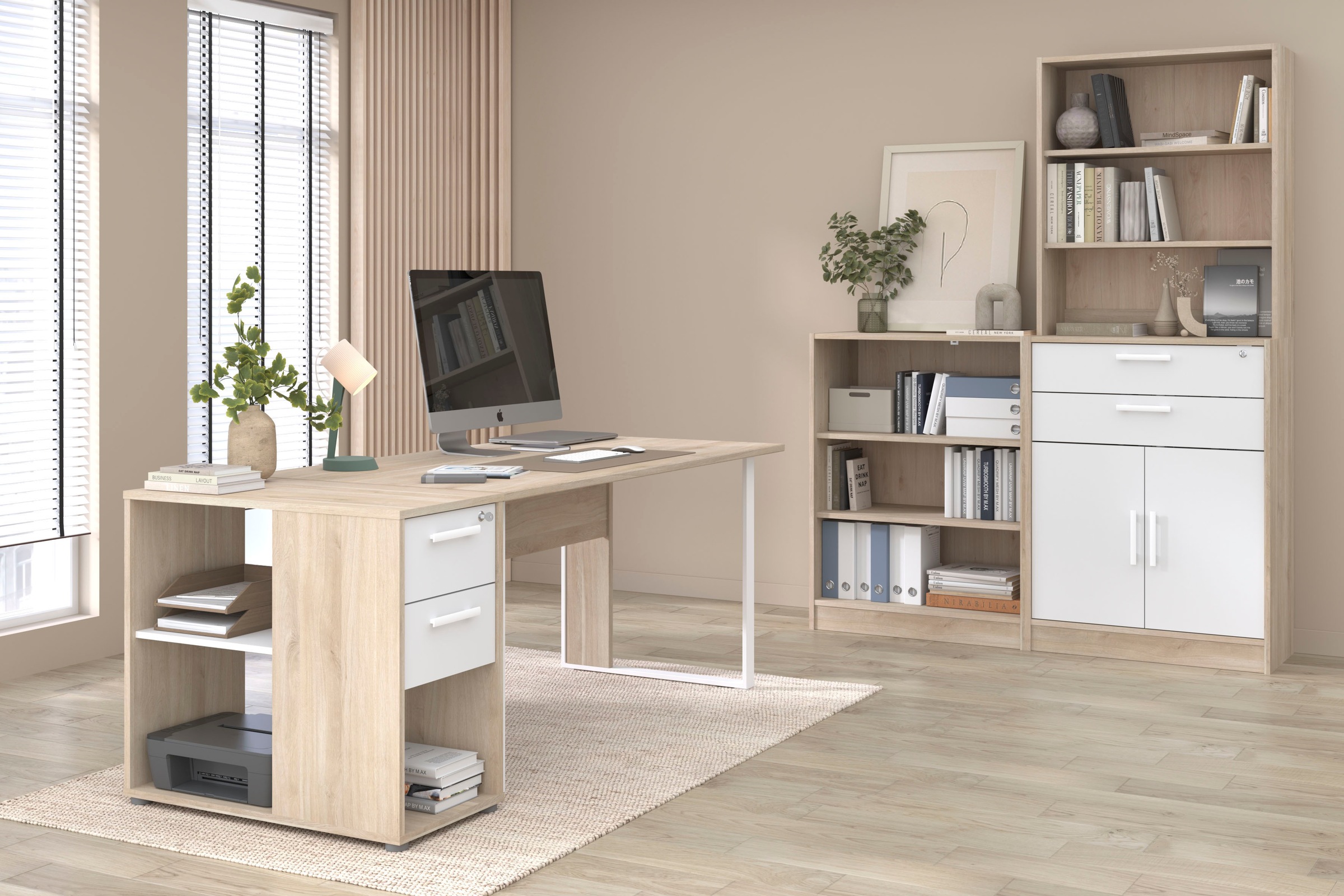 Parisot Büromöbel-Set "Start Up" Set, 3-tlg., 3 tlg. Gesamtarbeitsfläche 189 x 80 cm