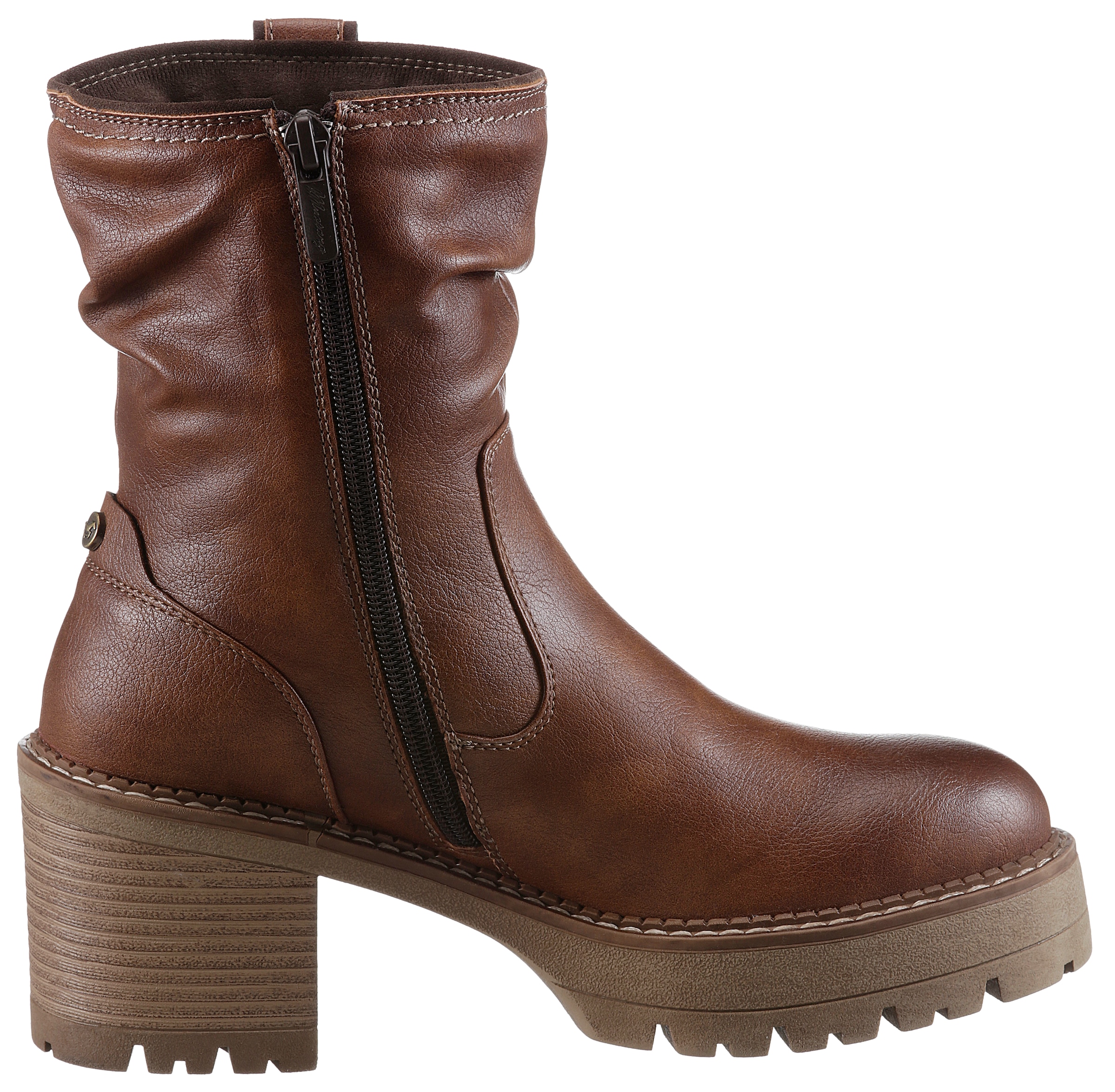 Mustang Shoes Winterstiefelette, mit Raffungen am Schaft