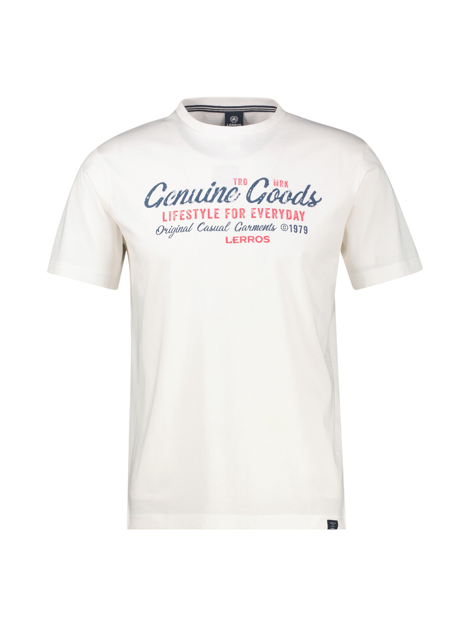 Image of LERROS T-Shirt "T-Shirt unifarben mit Print und 1/2-Ärmeln"