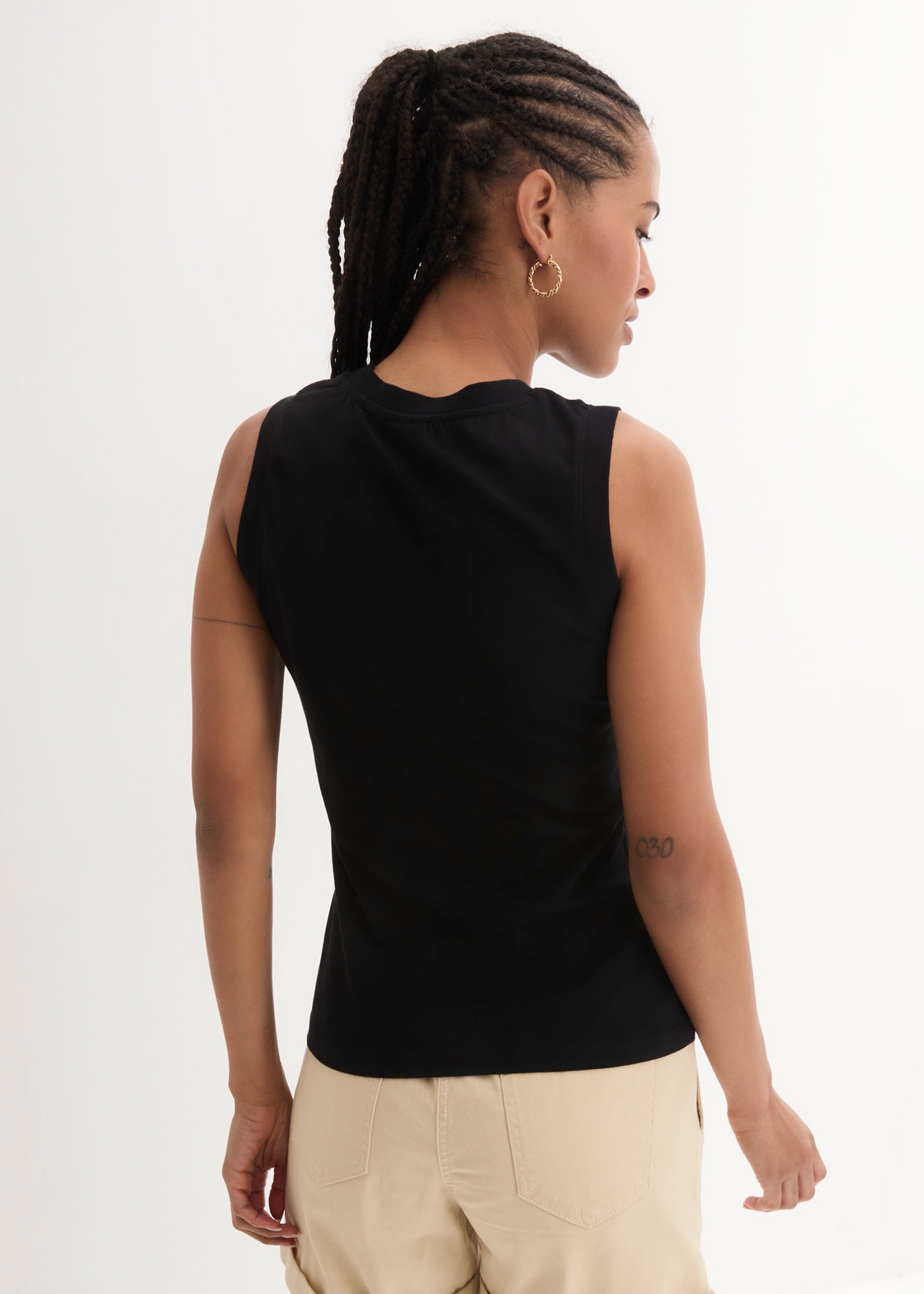 bonprix Shirttop »Tanktop mit reiner Baumwolle« Tanktop hochgeschlossen