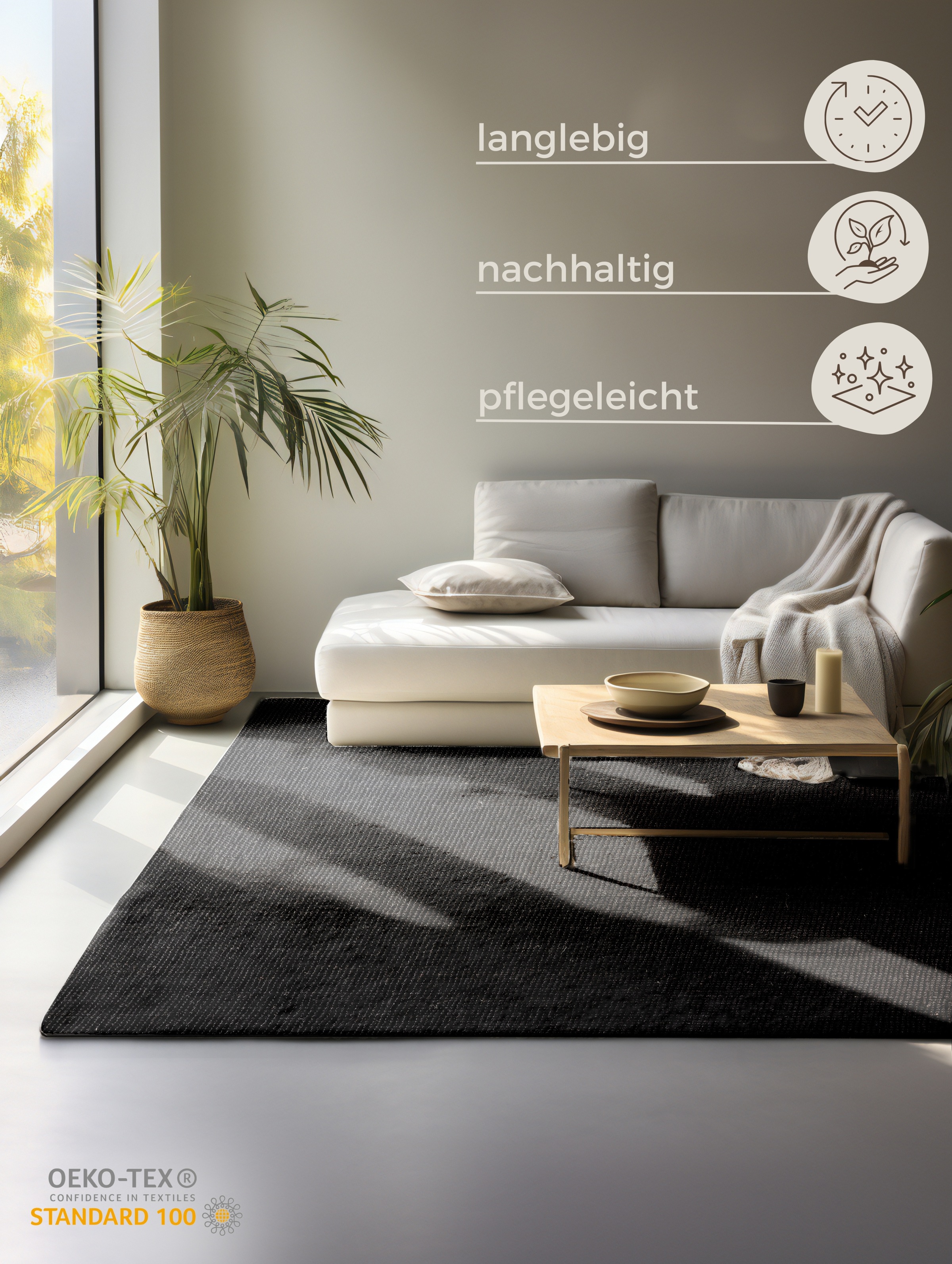 HANSE Home Teppich »Jaipur«, rechteckig, Jute, Natur, Wohnzimmer, Esszimmer, Schlafzimmer, Flur, Modern, Boho