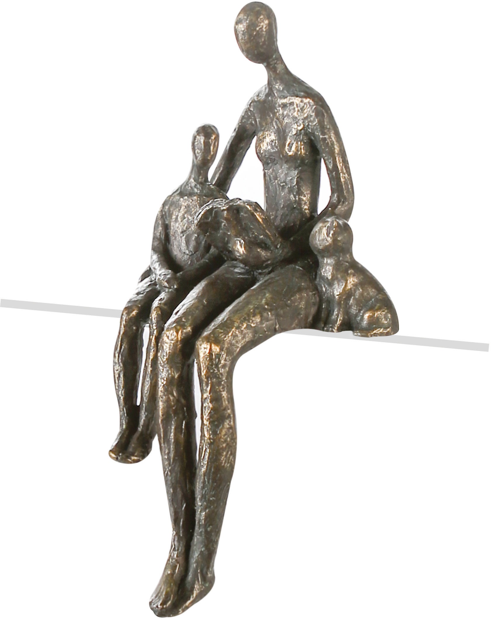 Image of Casablanca by Gilde Dekofigur »Skulptur Lesestunde«, (1 St.), Dekoobjekt, Kantensitzer, Höhe 24 cm, Mutter, Kind & Katze, mit Spruchanhänger, Wohnzimmer bei Ackermann Versand Schweiz