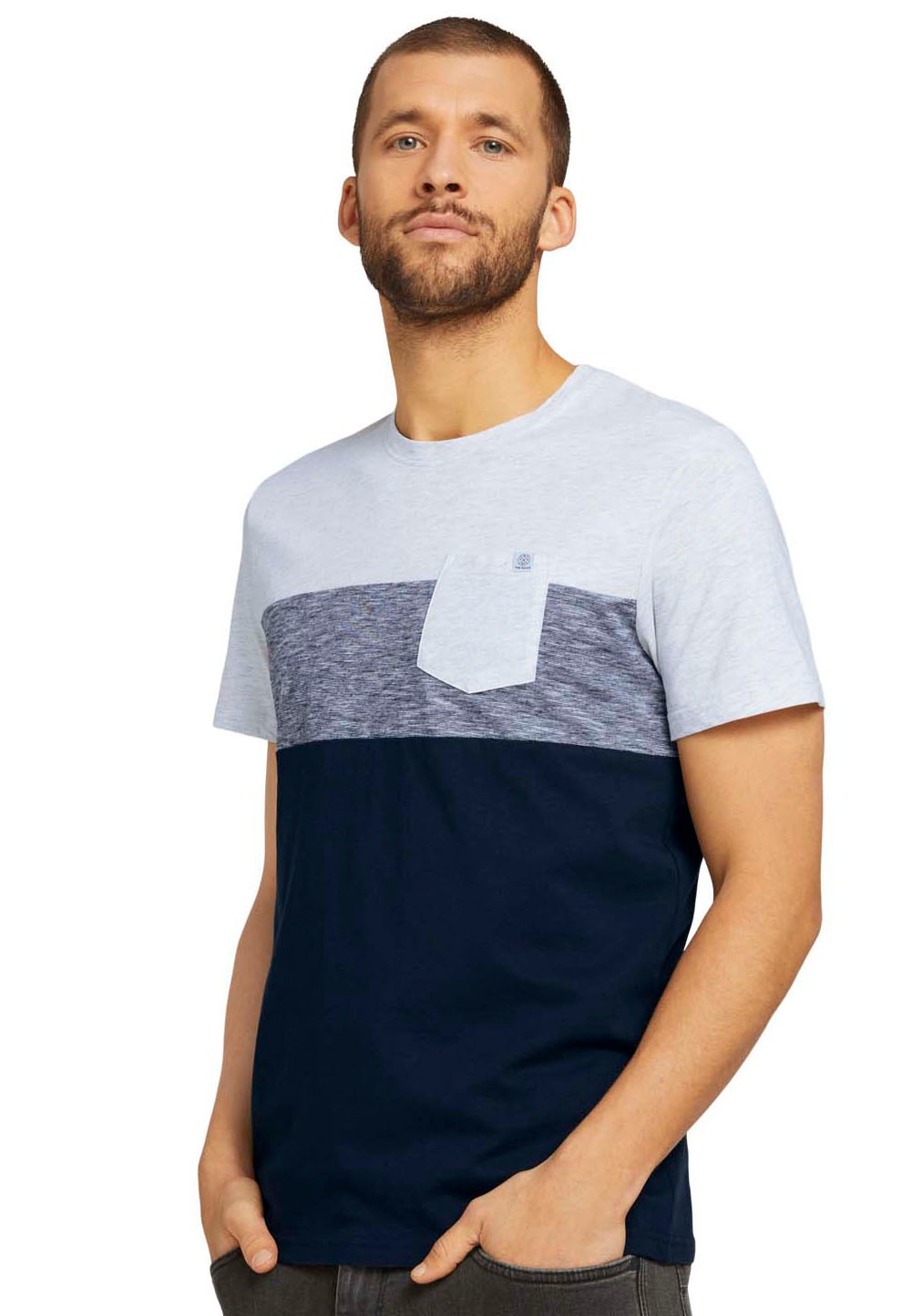 Image of TOM TAILOR Rundhalsshirt, mit Blockstreifen bei Ackermann Versand Schweiz