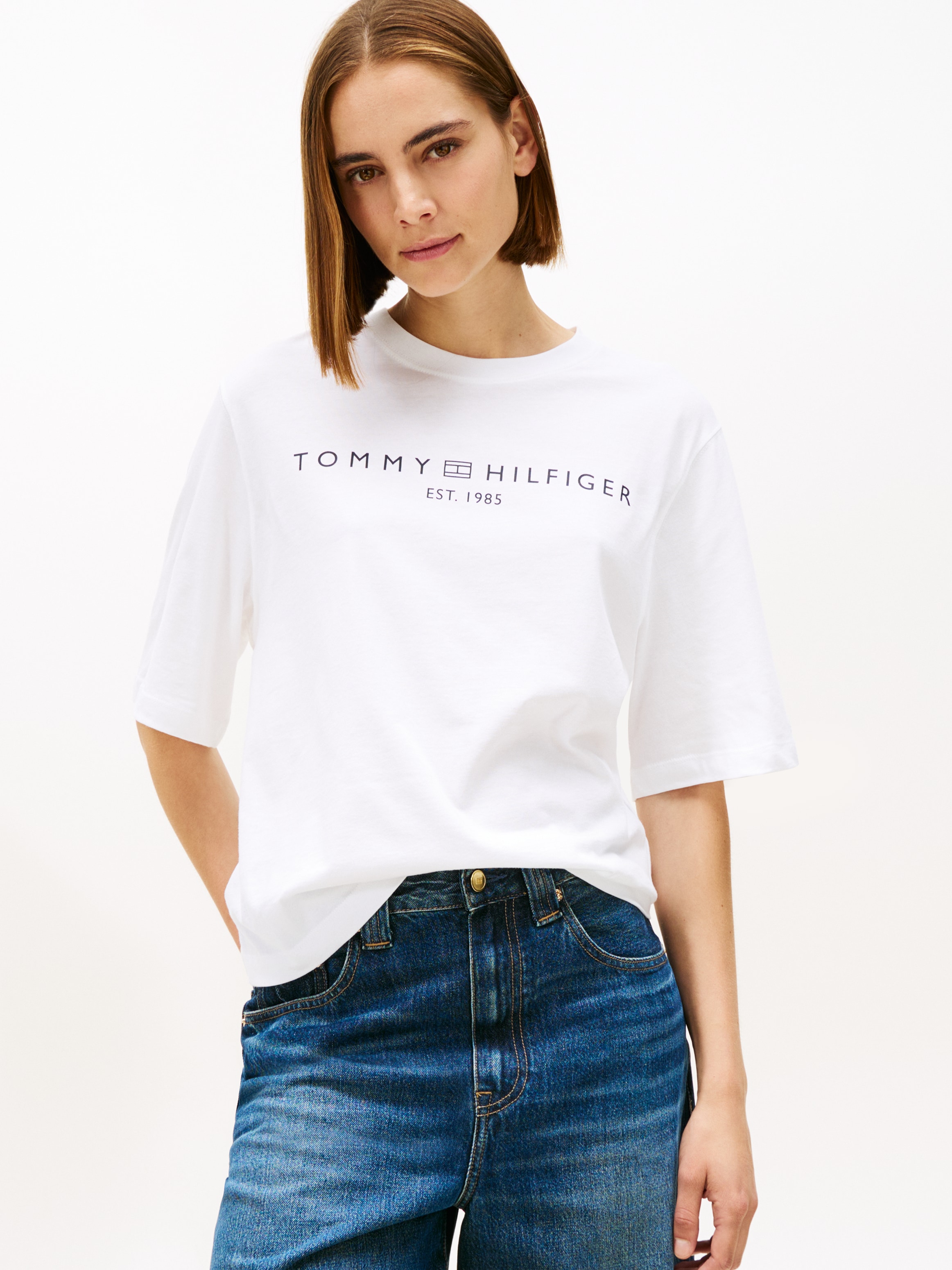 Tommy Hilfiger Langarmshirt »CORP LOGO TRAPEZE C-NK TEE«