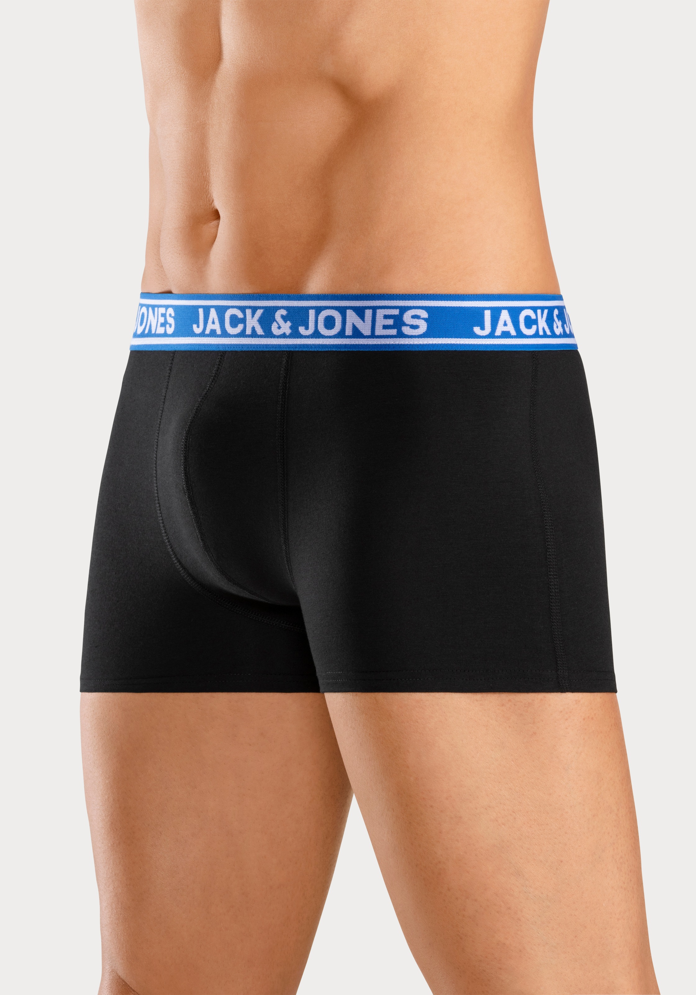 Jack & Jones Trunk »JACCRISP im 6er Pack mit Logobund und Stretchkomfort«, (Packung, 6 St.), unifarben mit Farbeinsatz, modisch, eng anliegend, Baumwollmischung
