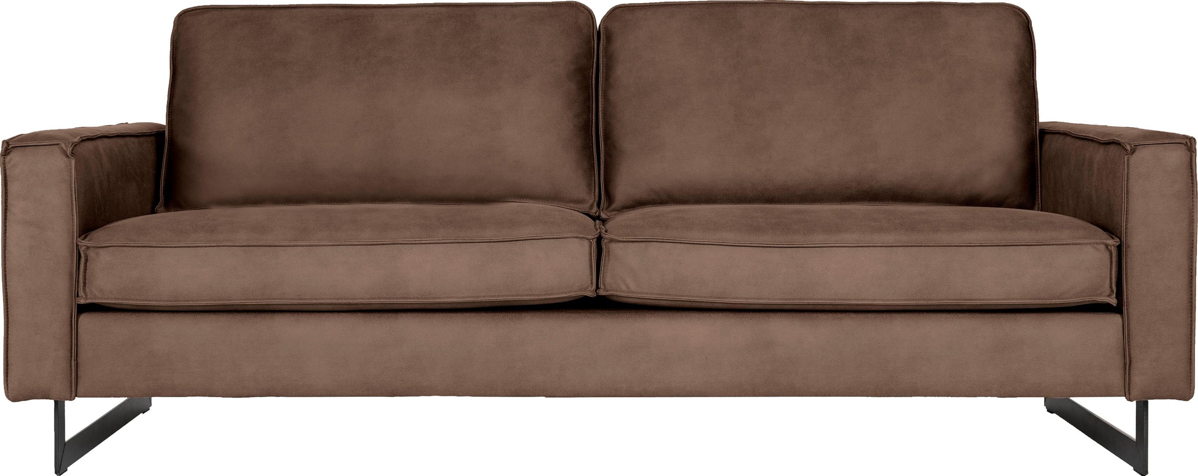 Places of Style 3-Sitzer »Pinto, 206 cm, Cord, Chenille, Lederoptik«, mit Keder, schwarze Metallfüsse, Wellenunterfederung