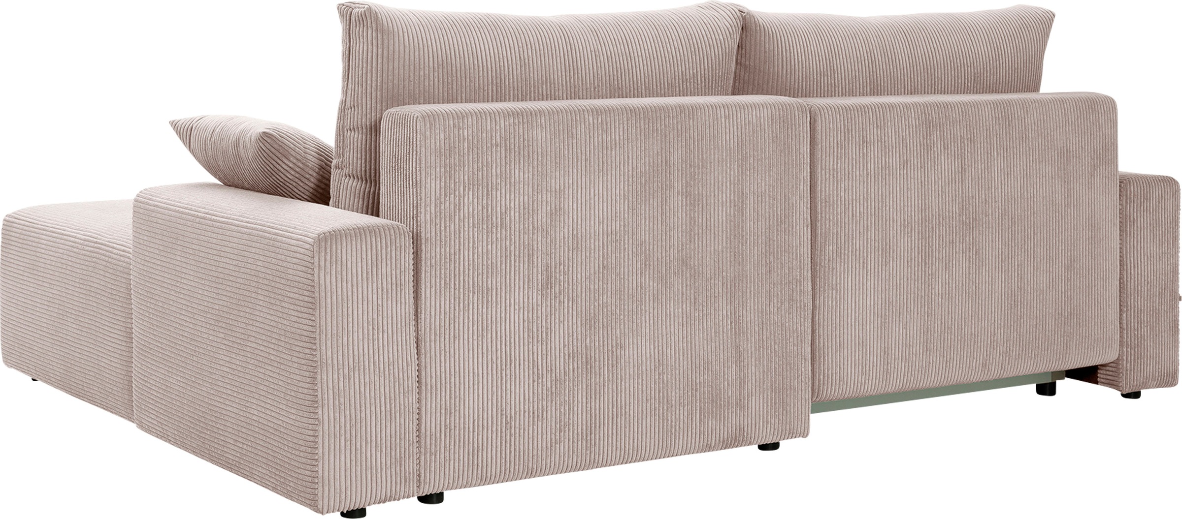 exxpo - sofa fashion Ecksofa »Orinoko, aktuelles Design und hoher Sitzkomfort, L-Form«, inkl. Bettfunktion und Bettkasten, schöne Farben im angesagten Cord