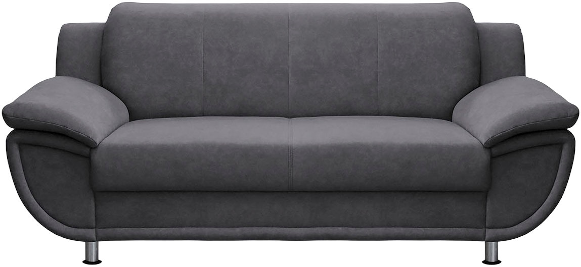TRENDMANUFAKTUR 2-Sitzer »Rondo, Breite 178 cm, breite Armlehnen, Füsse chromfarben« Couch wahlweise mit Federkern und in verschiedenen Bezügen bestellbar