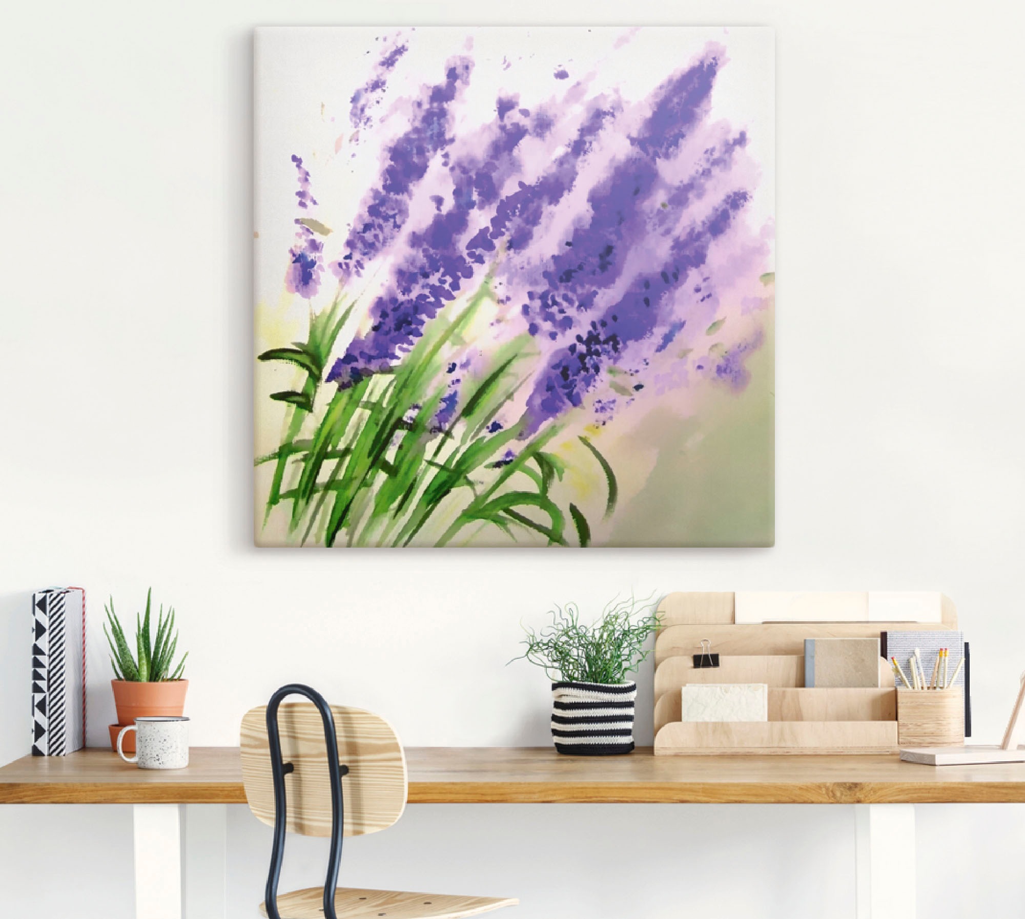 Artland Tableau sur toile »Lavendel-aquarell« 1 cuis tlg. auf Holzrahmen gespannt