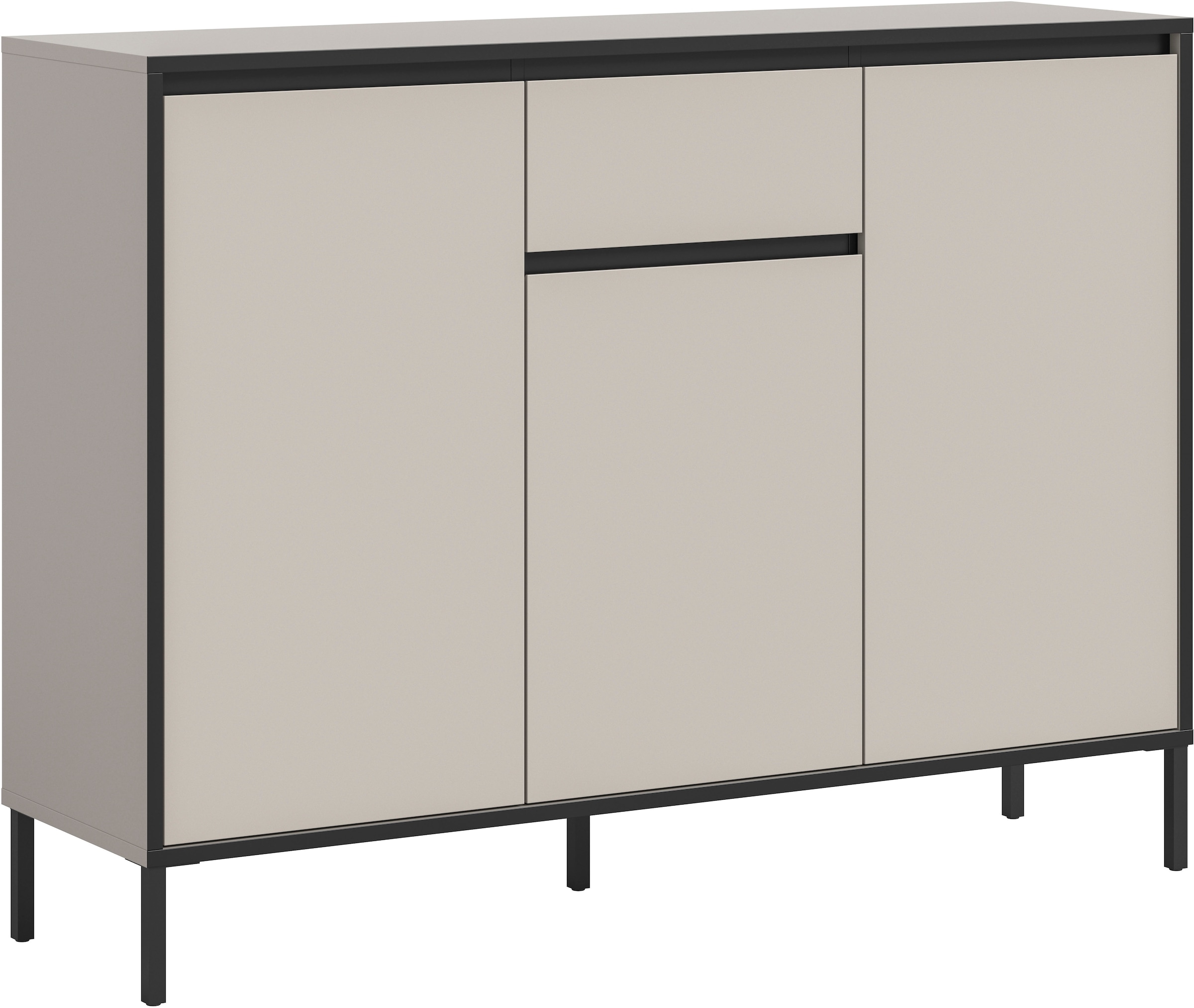 Image of Home affaire Sideboard "NORT, Höhe: 101cm, mit Metall Stabfuss, 3 Türen, 1 Schubkasten" Anrichte, Kommode, Schrank, Board, Higboard