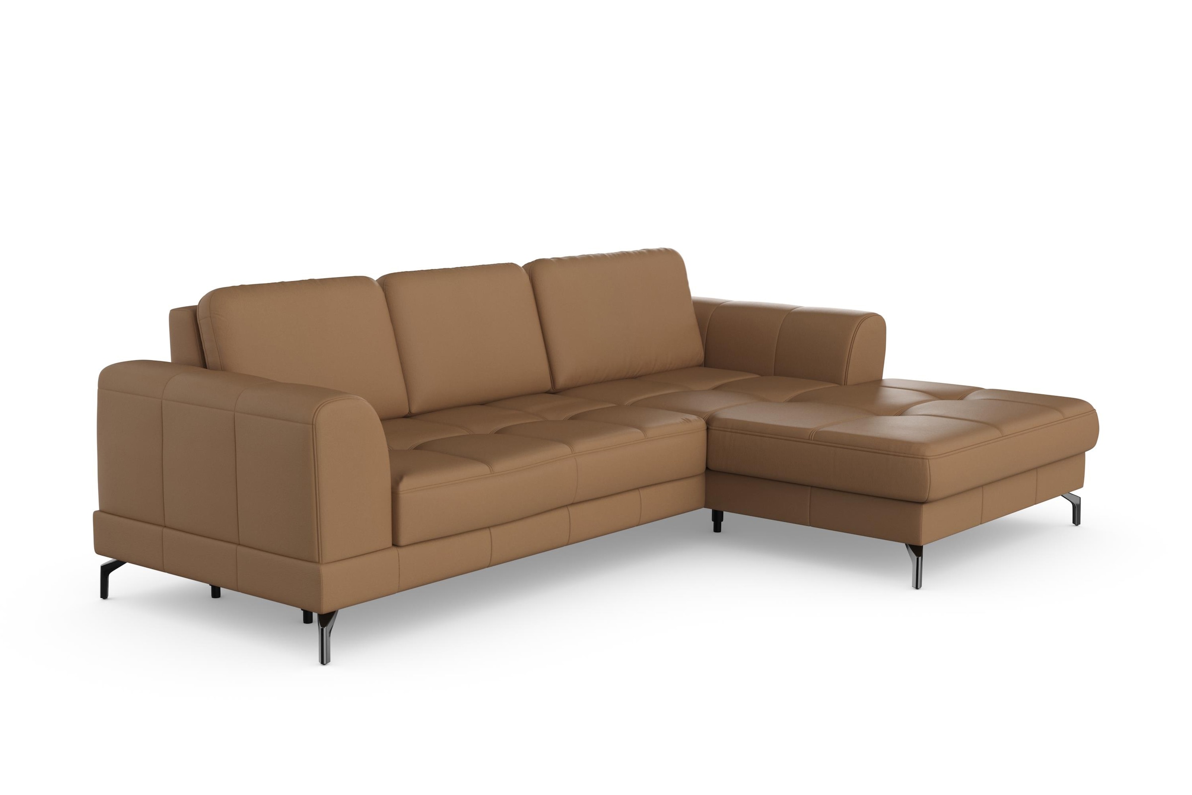 sit&more Ecksofa »Bendigo L-Form«, inklusive Sitztiefenverstellung, Bodenfreiheit 12 cm, in 2 Fussfarben