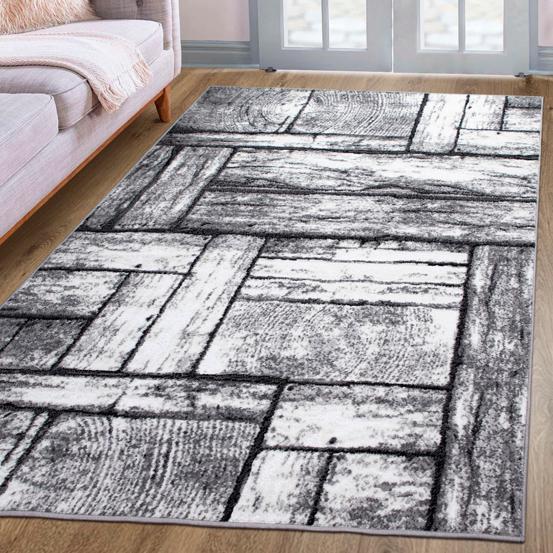 Image of GOODproduct Teppich "Sierning" rechteckig 8 mm Höhe softer Flor, Kurzflor, modernes Design, in Holz-Optik