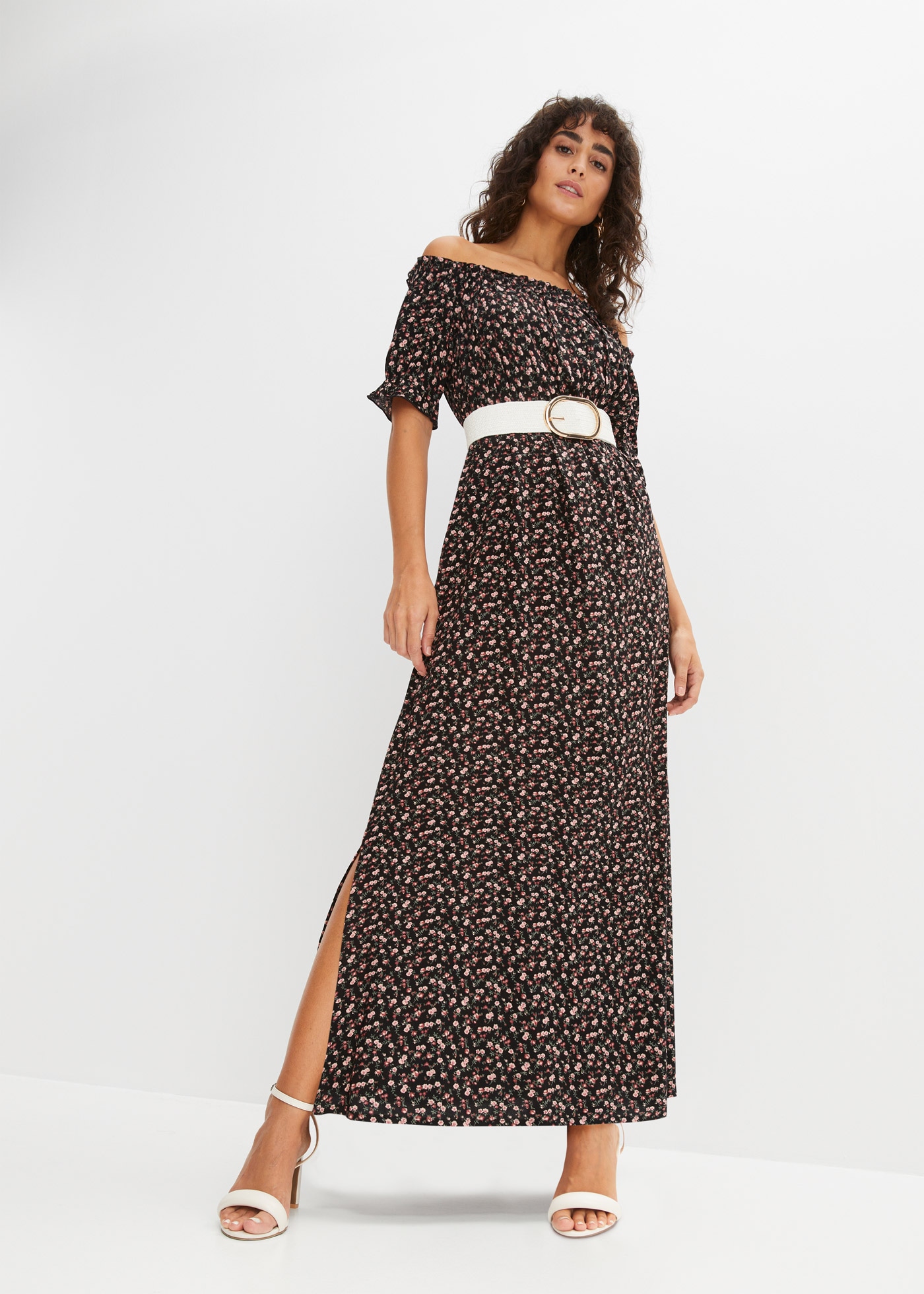 Image of bonprix Maxikleid "Maxikleid aus reiner Viskose" für modernen Look, aus Viskose, mit freien Schultern