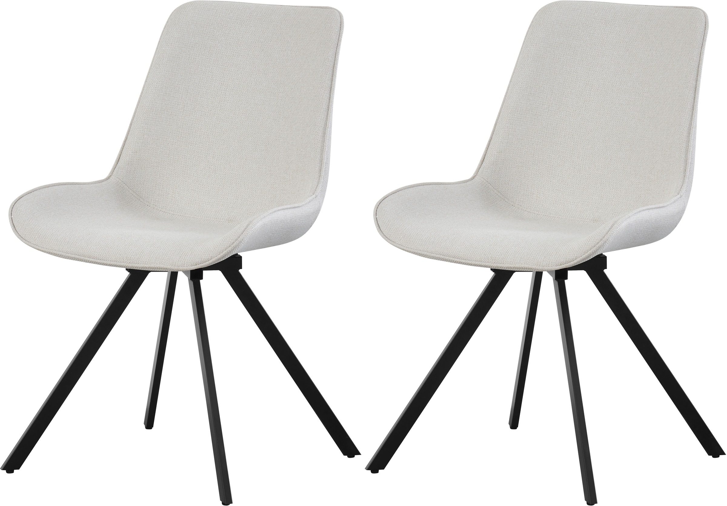 Home affaire Drehstuhl »INUVIK, 2er Set, mit Metallgestell in matt schwarz« (Set) 2 Stk.in verschiedenen Farben, Belsatbarkeit pro Stuhl 120 kg, 360° drehbar