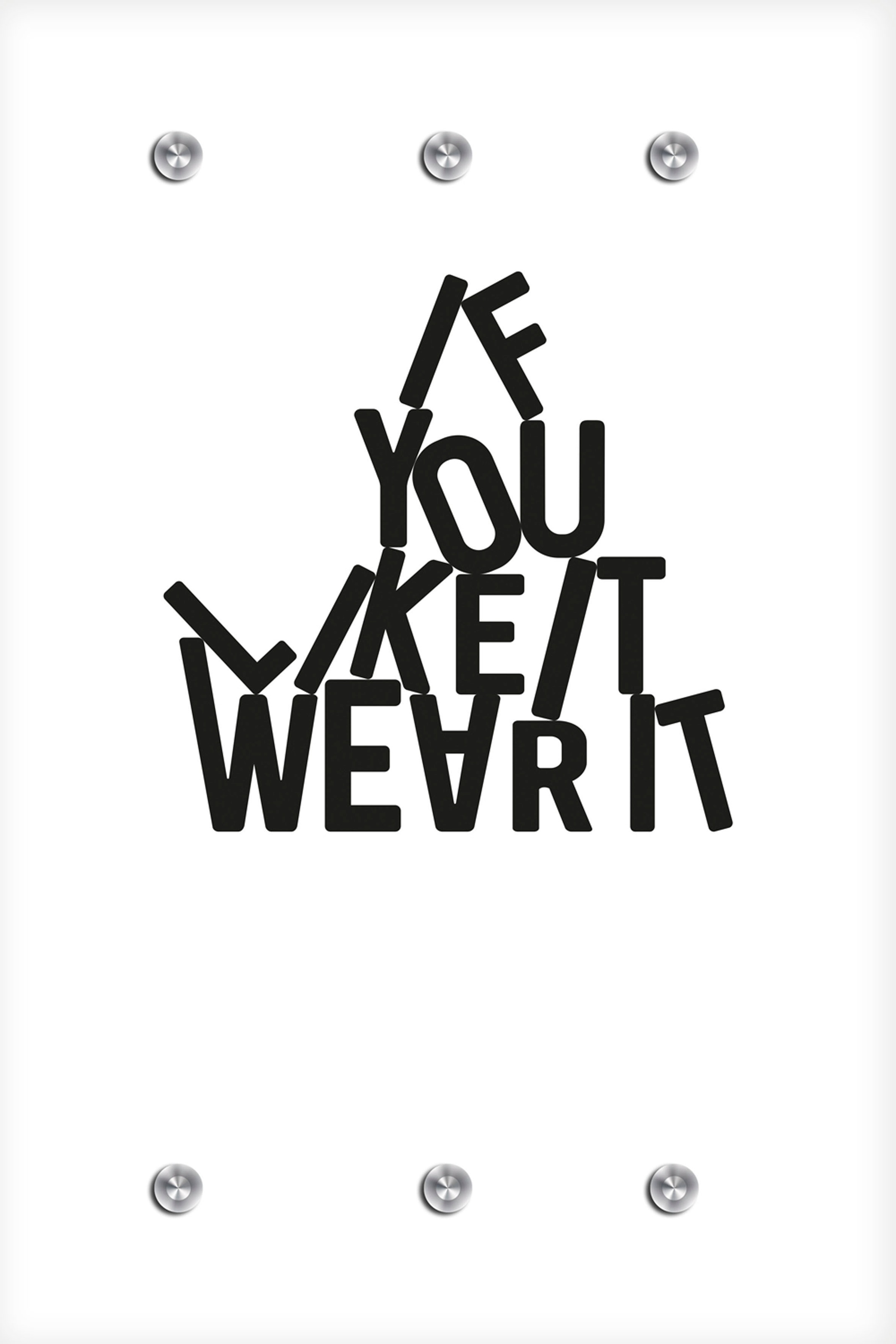 Image of queence Garderobenleiste "IF YOU LIKE IT WEAR IT" mit 6 Haken, 80 x 120 cm