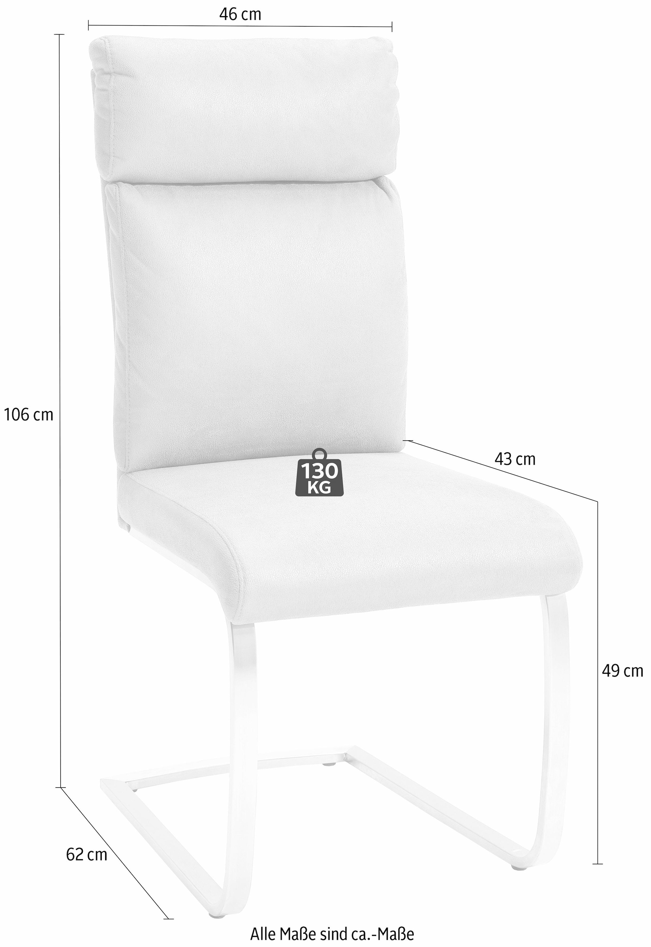 MCA furniture Freischwinger, Kg Stuhl Microfaser, 2 bis St., belastbar 130 (Set)