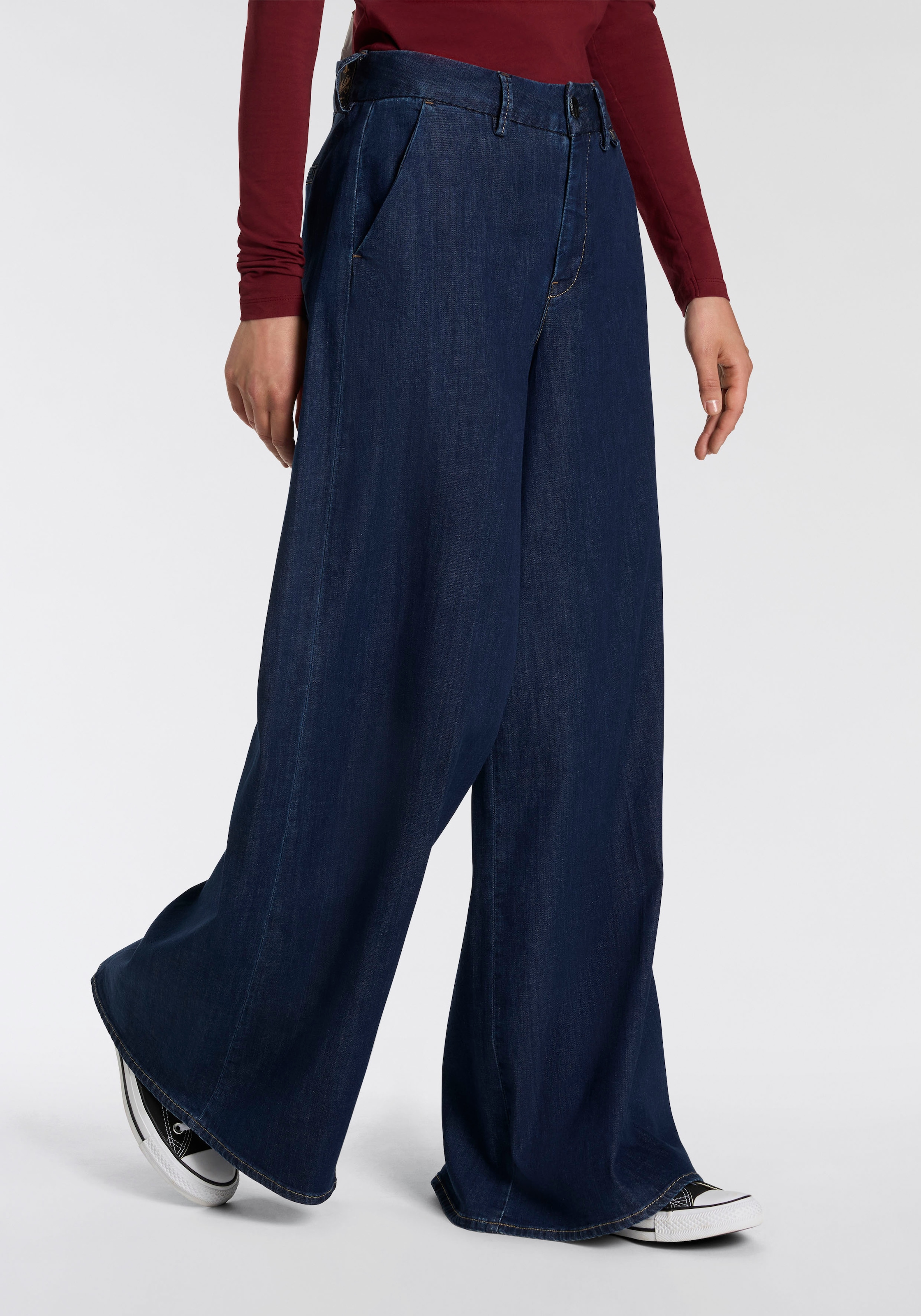 Image of Herrlicher Weite Jeans "Lovely Palazzo Denim Light" Palazzo