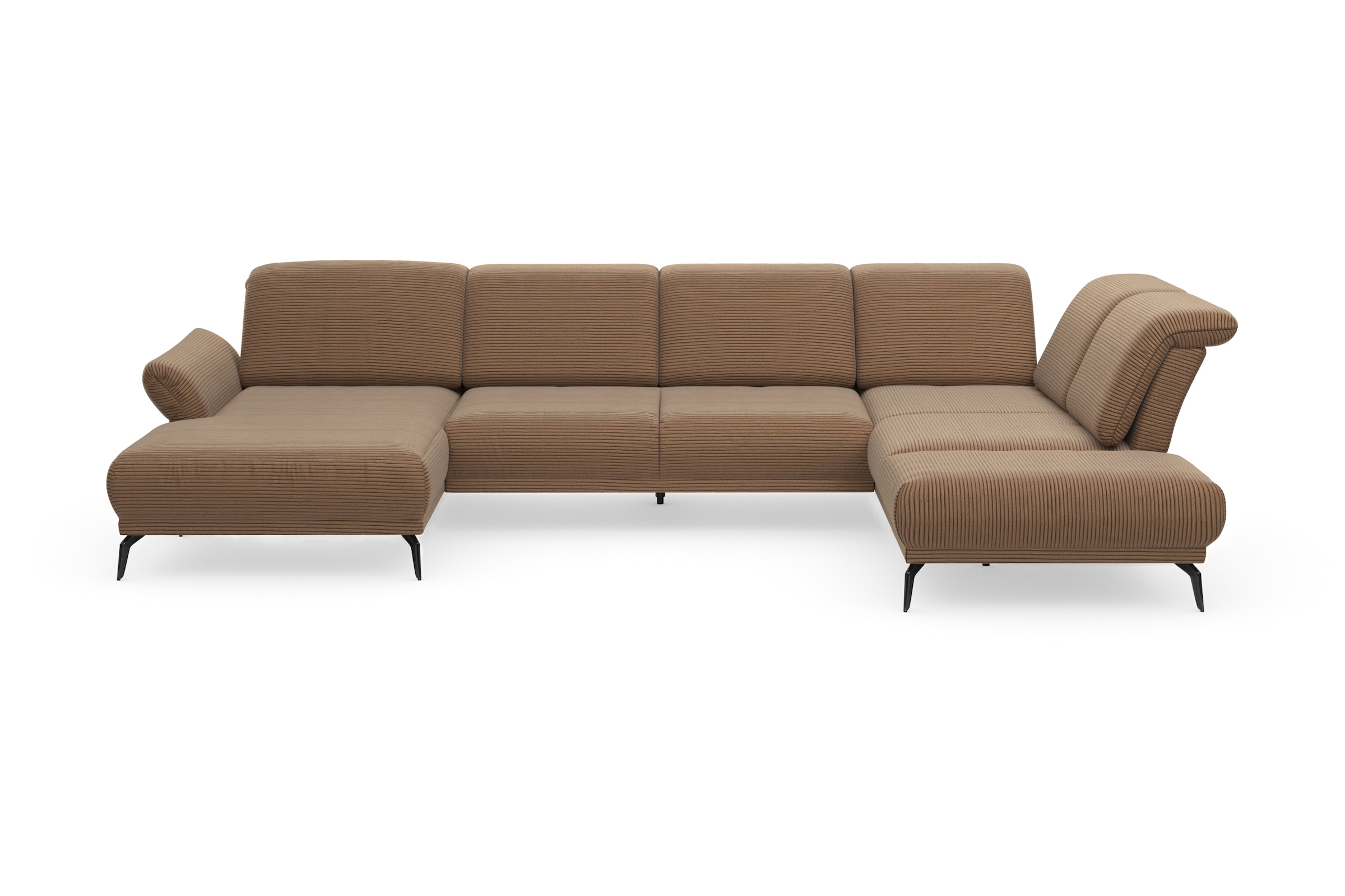 INOSIGN Wohnlandschaft »Coco U-Form«, Sitztiefen-, Arm- und Kopfteilverstellung, Cord-Bezug, Fusshöhe 15 cm