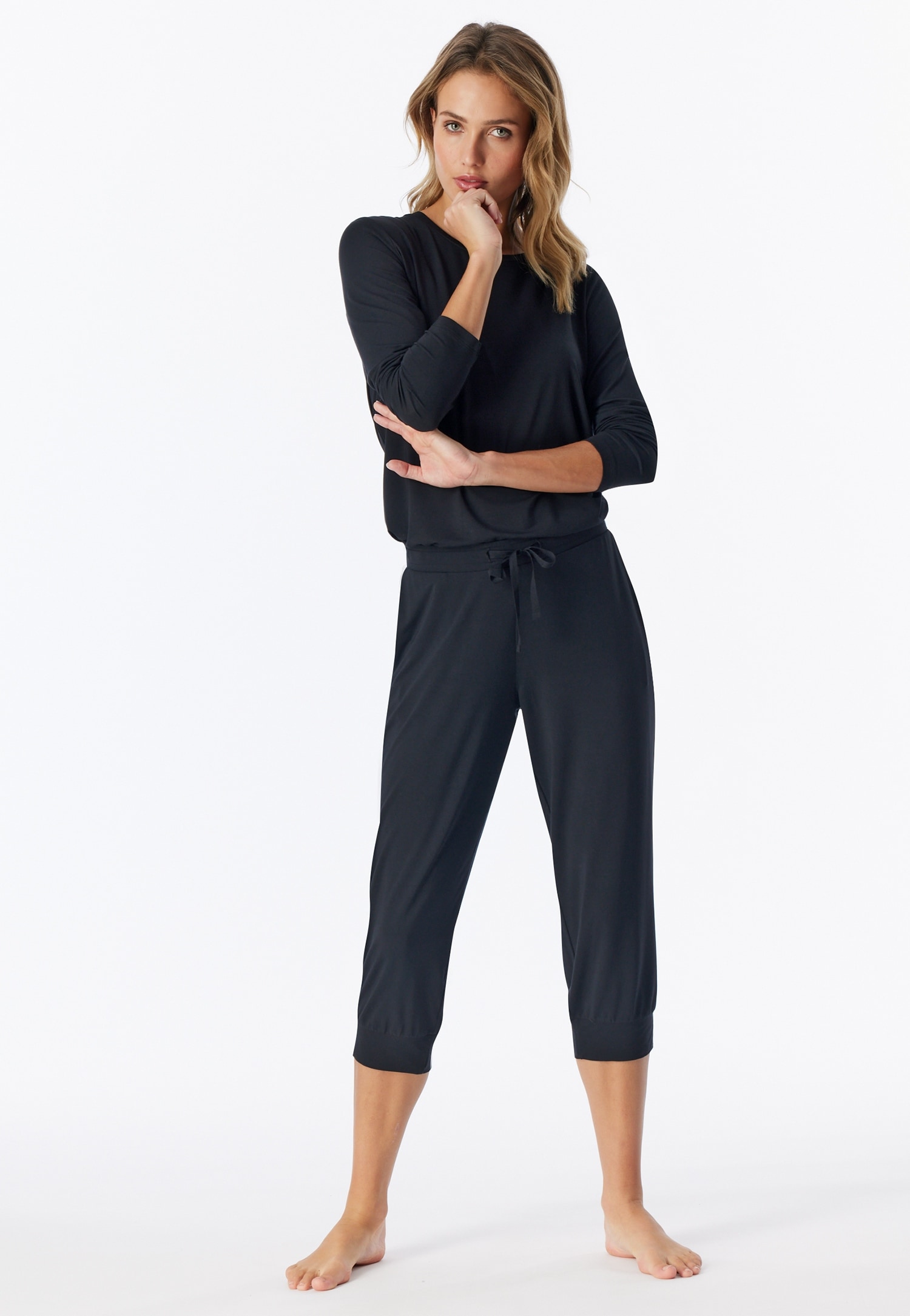 Image of Schiesser 3/4-Hose "Mix + Relax" Single-Jersey Qualität, Gummizug, seitliche Taschen