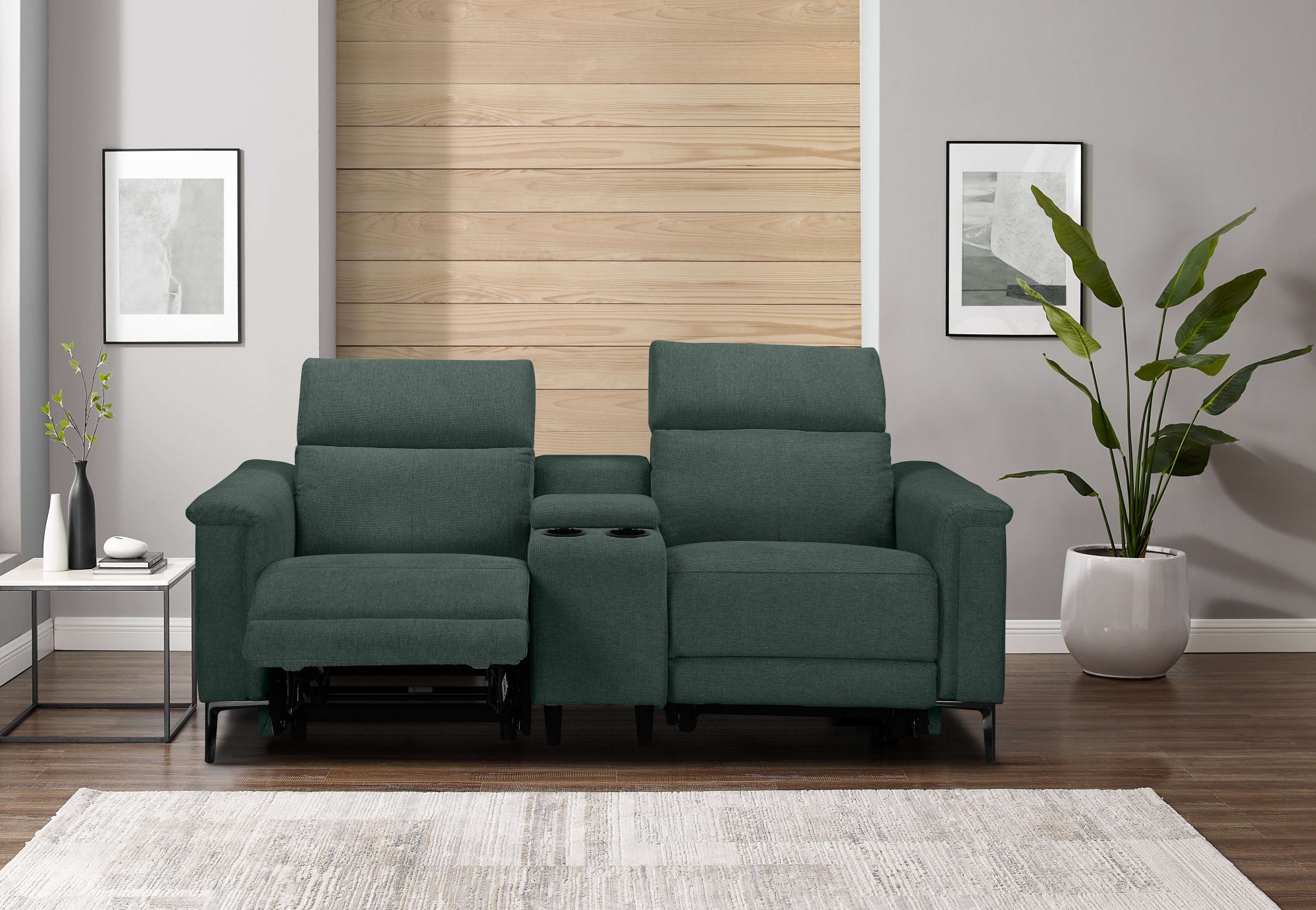 Home affaire 2-Sitzer »Lund, 2er-Kinosofa, TV-Sessel, Multimedia-Sofa, USB-A,« m. elektrischer o. manueller Relaxfunktion, Getränkehalter u. Staufach