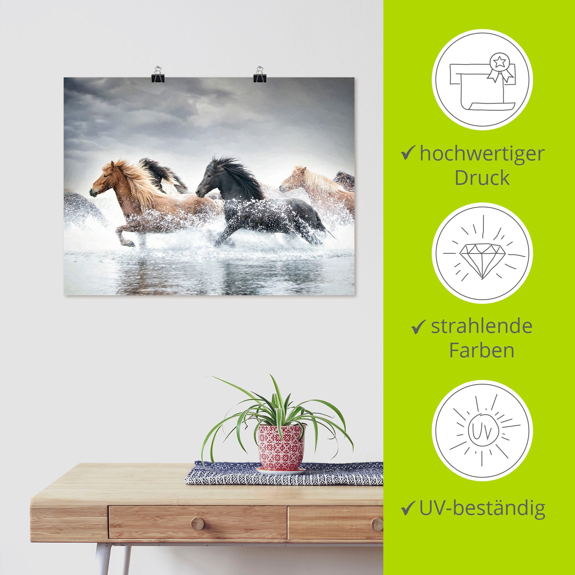 Artland Wandbild »Pferderennen V« Pferdebilder 1 Stk. tlg. als Leinwandbild, Poster in verschied. Grössen