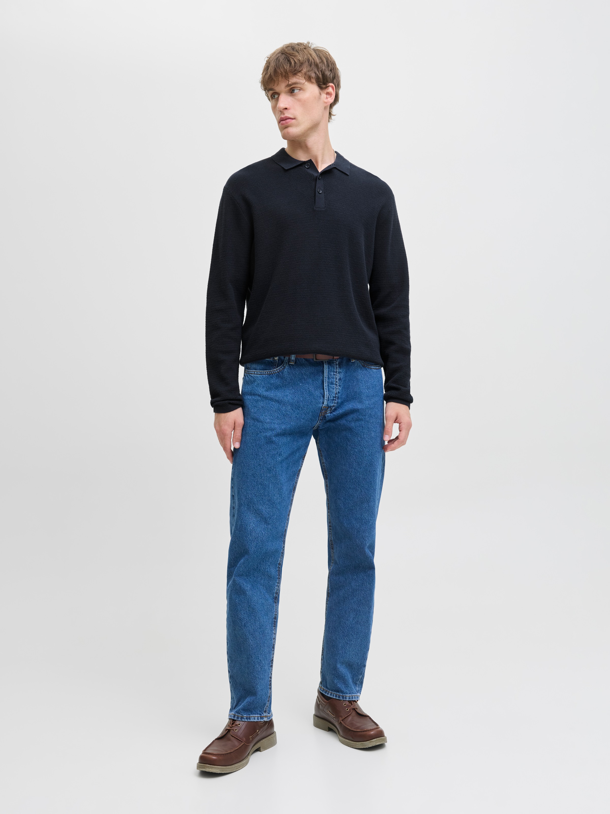 Jack & Jones Strickpullover »JJEGEORGE KNIT POLO LS SN«