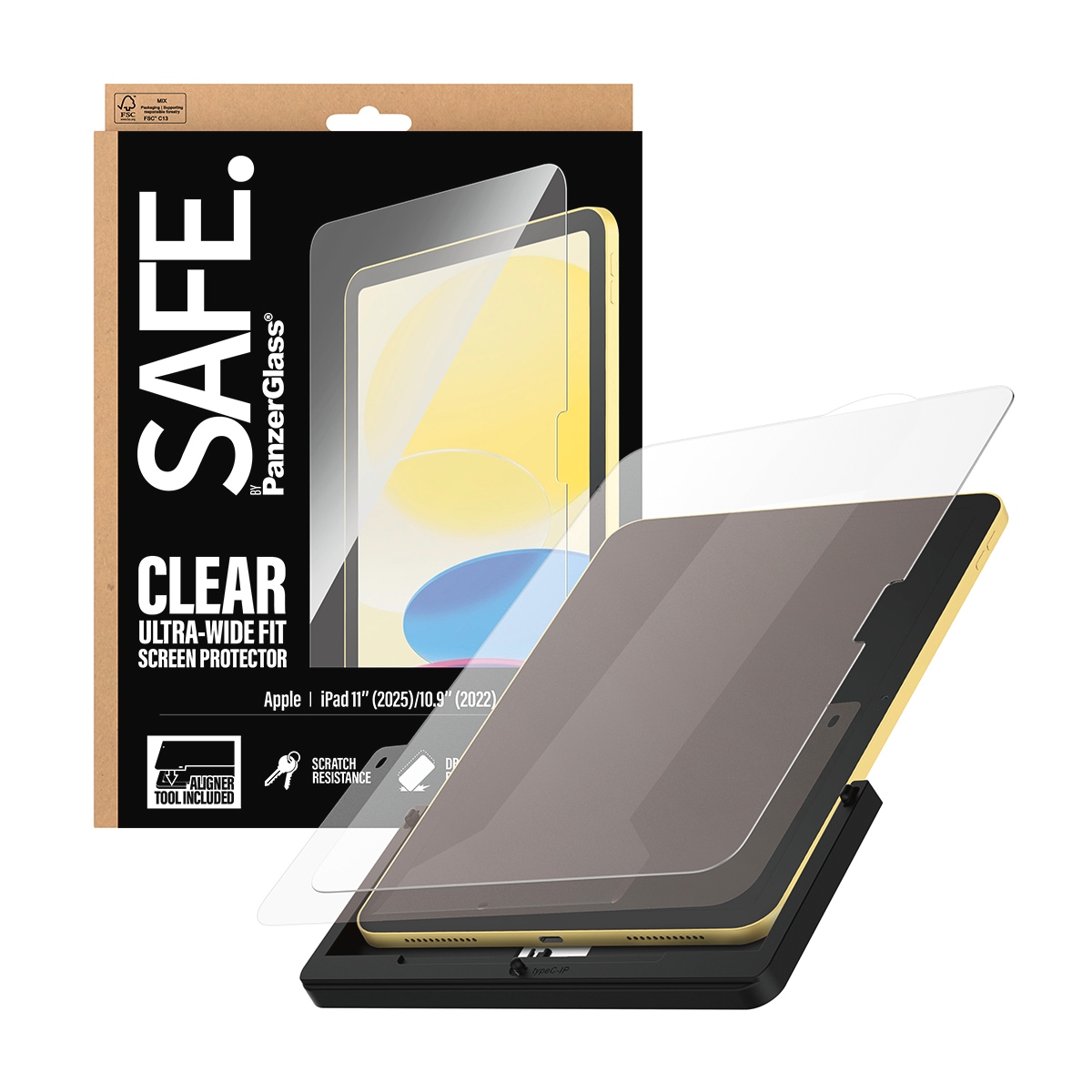SAFE by PanzerGlass Displayschutzglas »Ultra-Wide Fit Screen Protector« für Apple iPad 11" (11. Gen) Displayschutzfolie, Schutzfolie, Bildschirmschutz, kratz- & stossfest