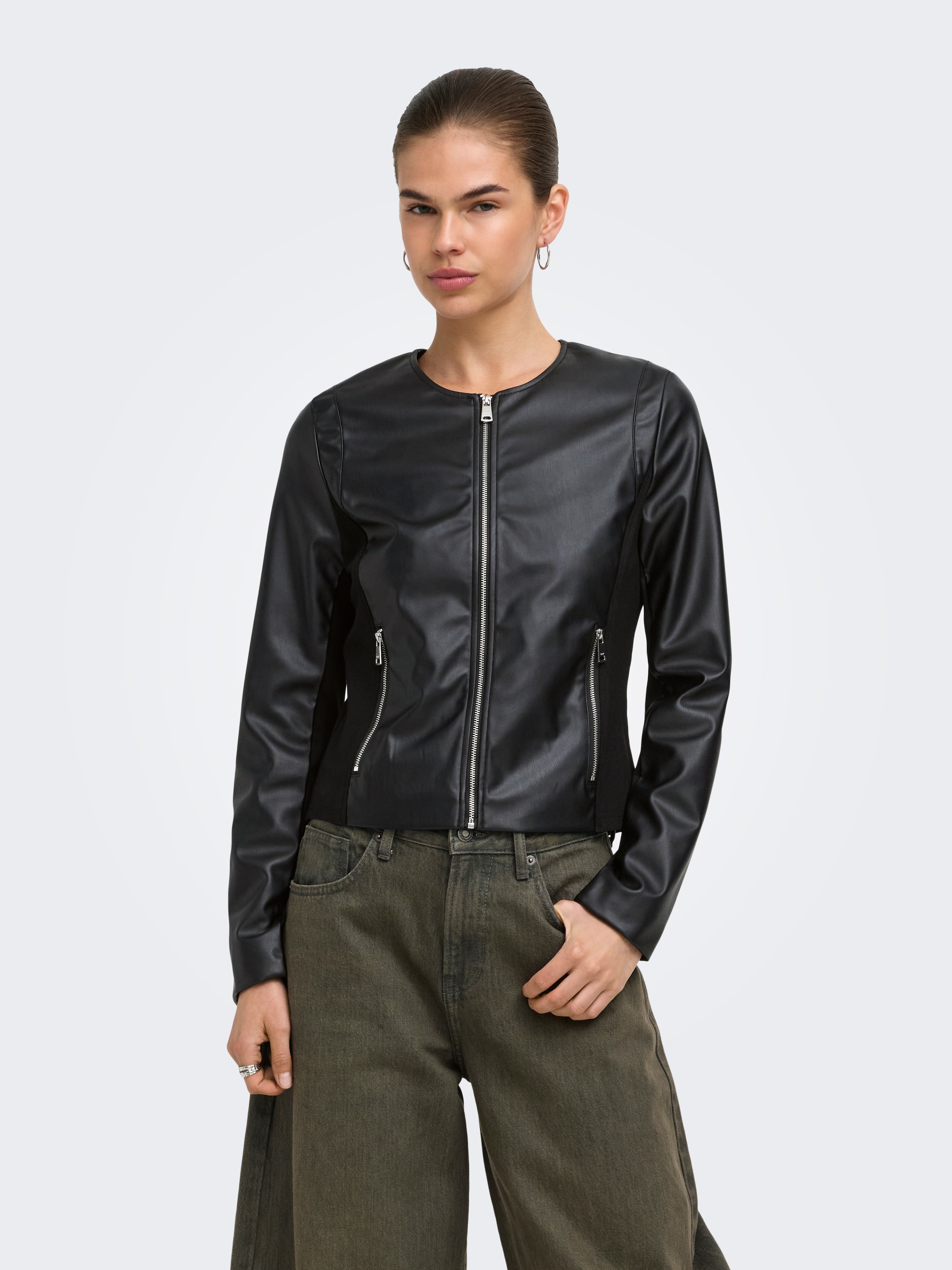 Image of ONLY Lederimitatjacke "ONLBITTEN MIX FAUX LEATHER JACKET CC OTW" Lederimitat