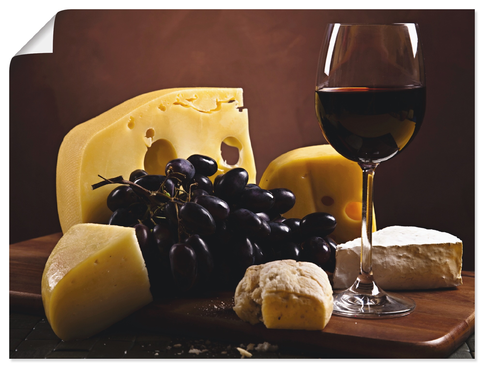 Image of Artland Wandbild »Käse Stillleben«, Lebensmittel, (1 St.), in vielen Grössen & Produktarten - Alubild / Outdoorbild für den Aussenbereich, Leinwandbild, Poster, Wandaufkleber / Wandtattoo auch für Badezimmer geeignet bei Ackermann Versand Schweiz