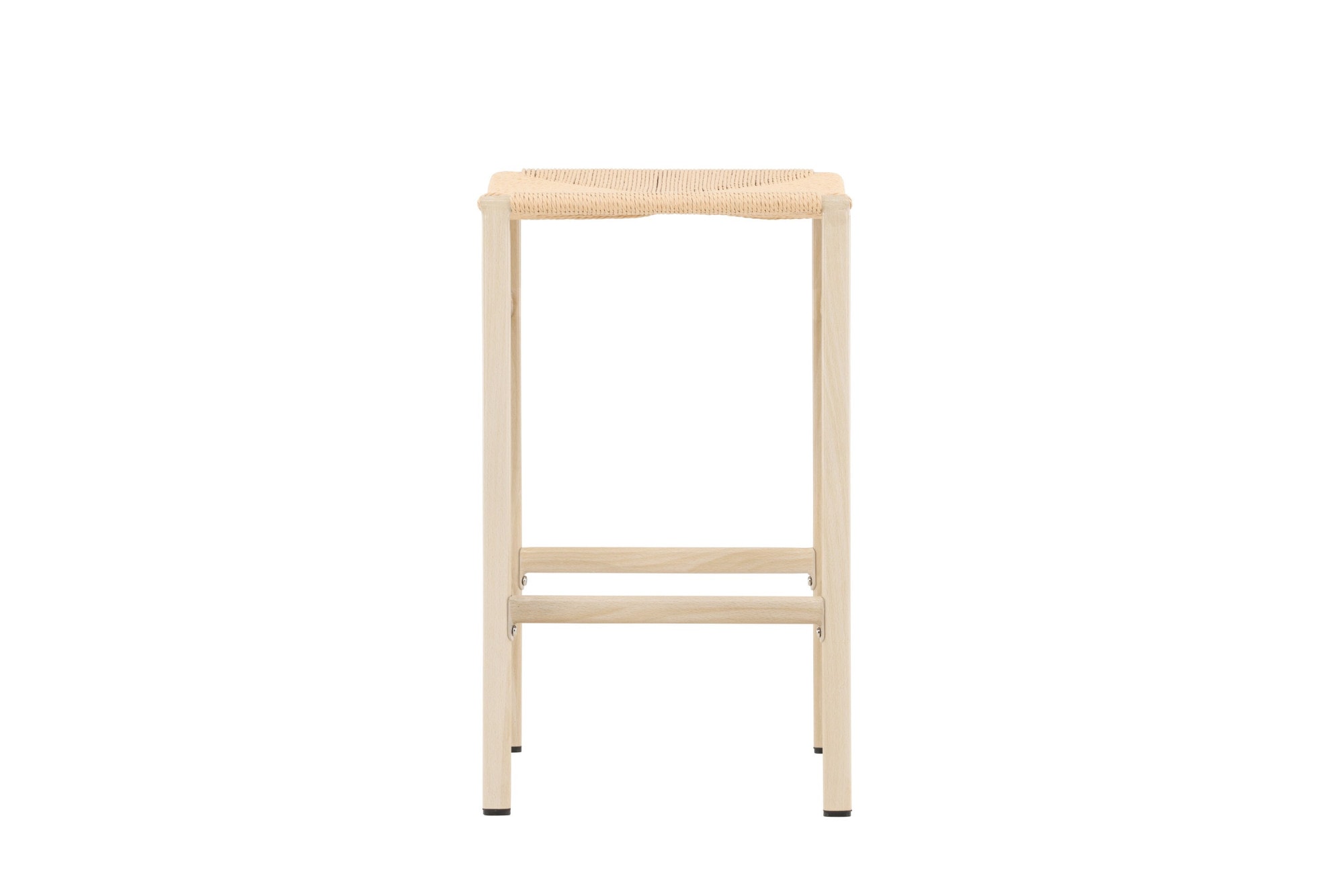 Venture Home Tabouret de bar »Polly, 2er-Set Barhocker mit Seil-Sitz, Stahlbeine, 120 kg« Ensemble, 2 cuis tlg. tabouret de bar, tresser, bois de caoutchouc, cadre en acier, bohème